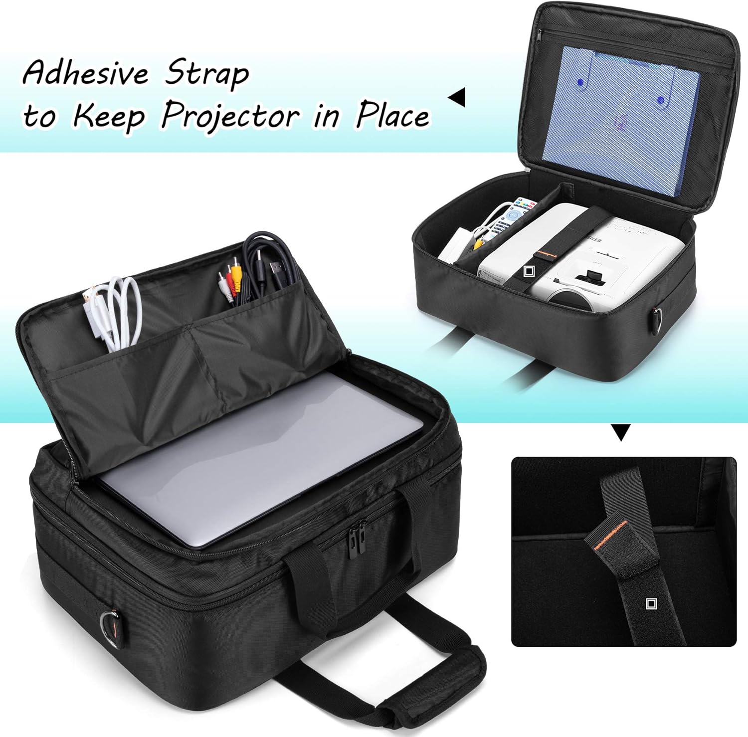 CURMIO Borsa per Proiettore con Scomparto Laptop - immagine 2