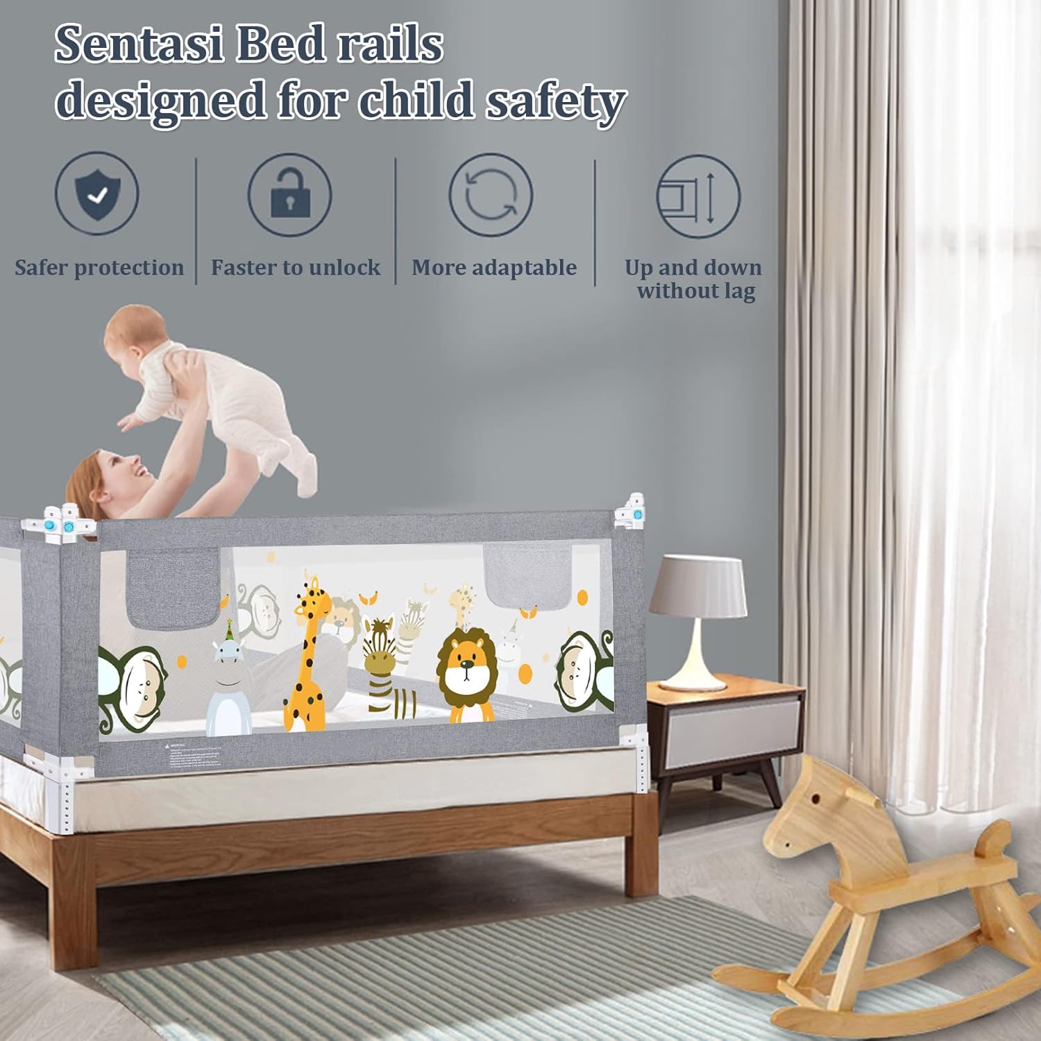 Sbarra Letto Bambini 1.8M con Alzata Verticale - immagine 2