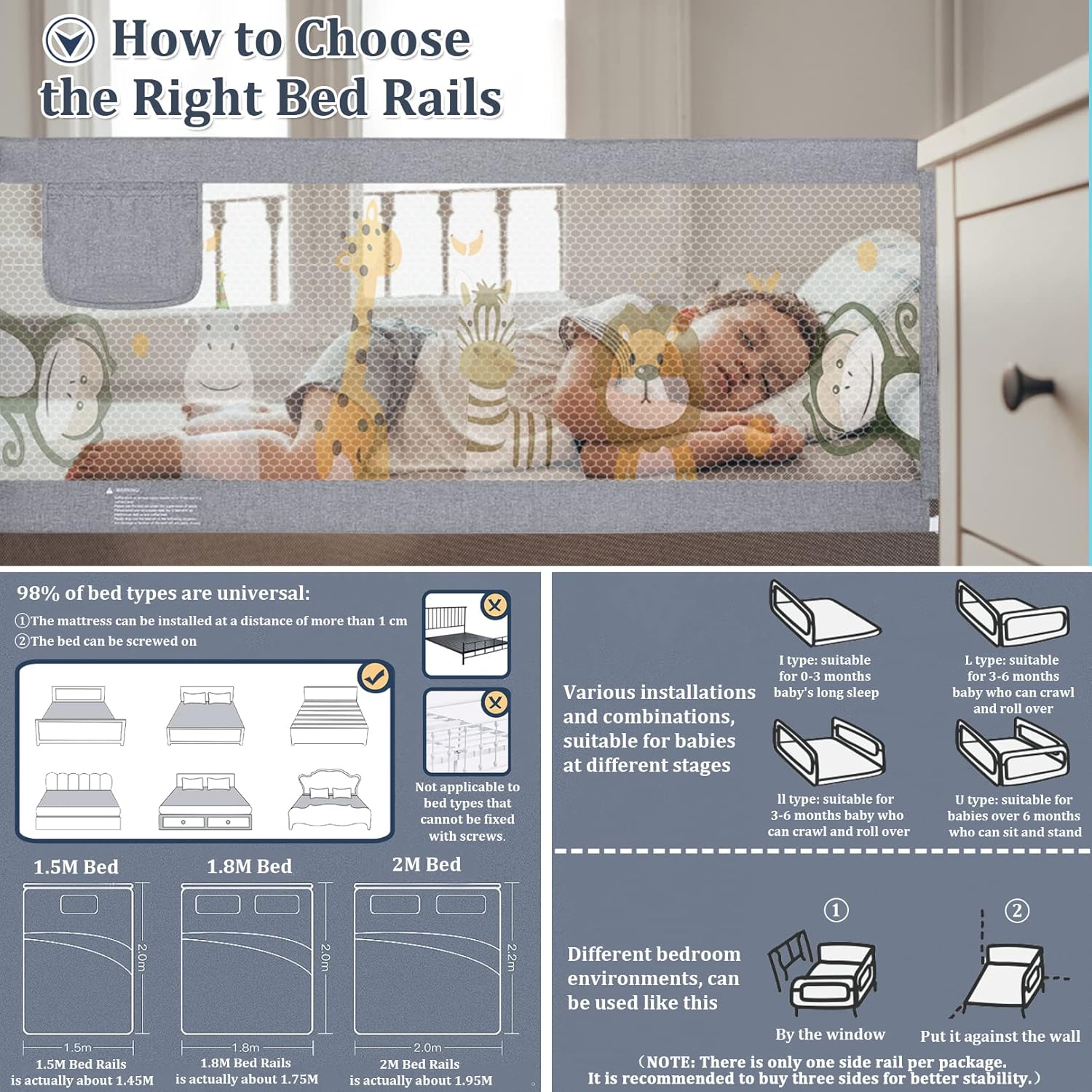 Sbarra Letto Bambini 1.8M con Alzata Verticale - immagine 3