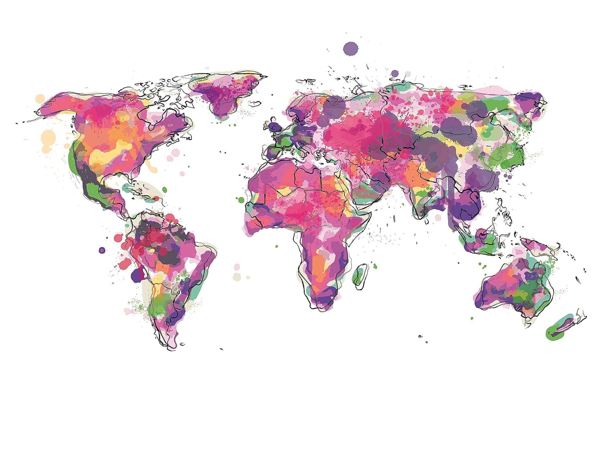 Rasch Tapeten 100846 - Carta da Parati Mappa Mondo