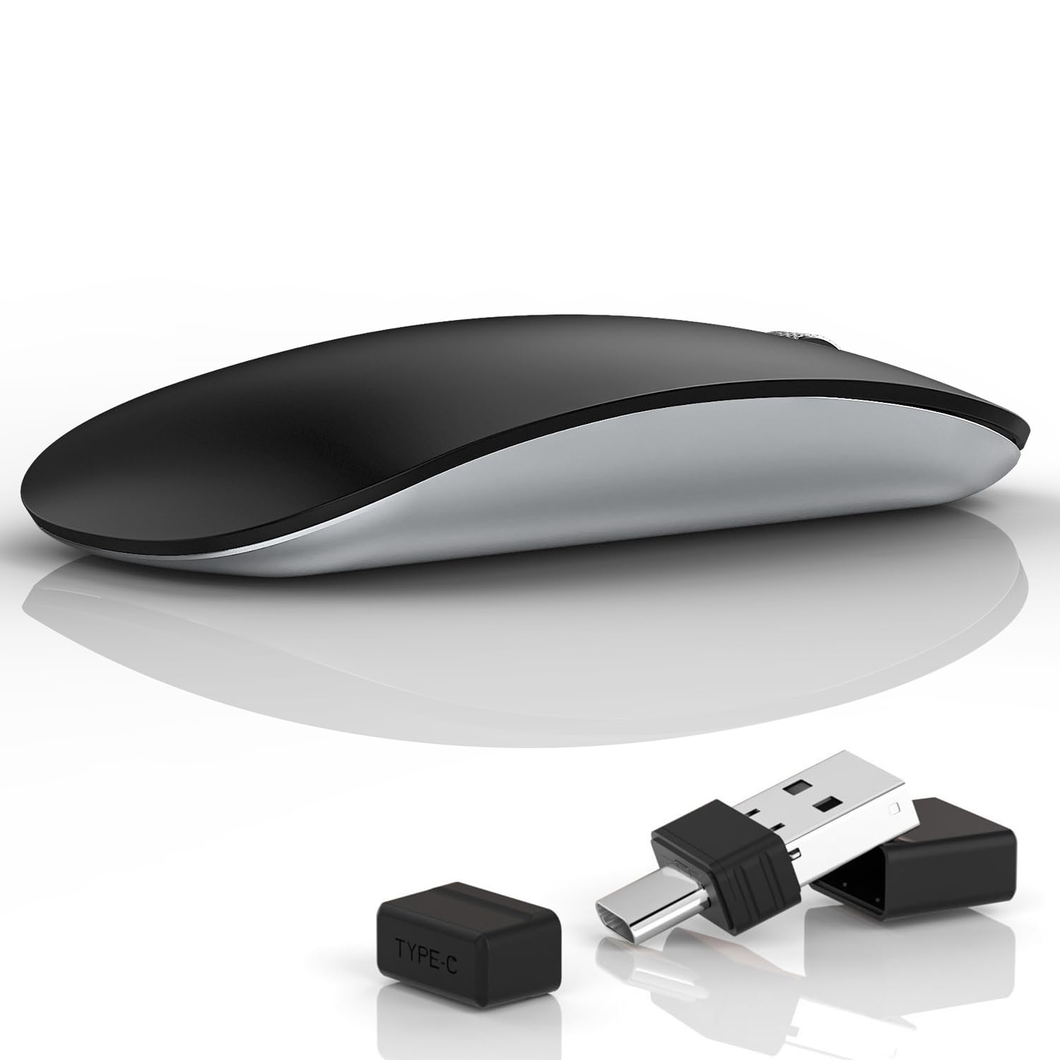 Uiosmuph G11 Mouse Wireless Ricaricabile Silenzioso - Nero