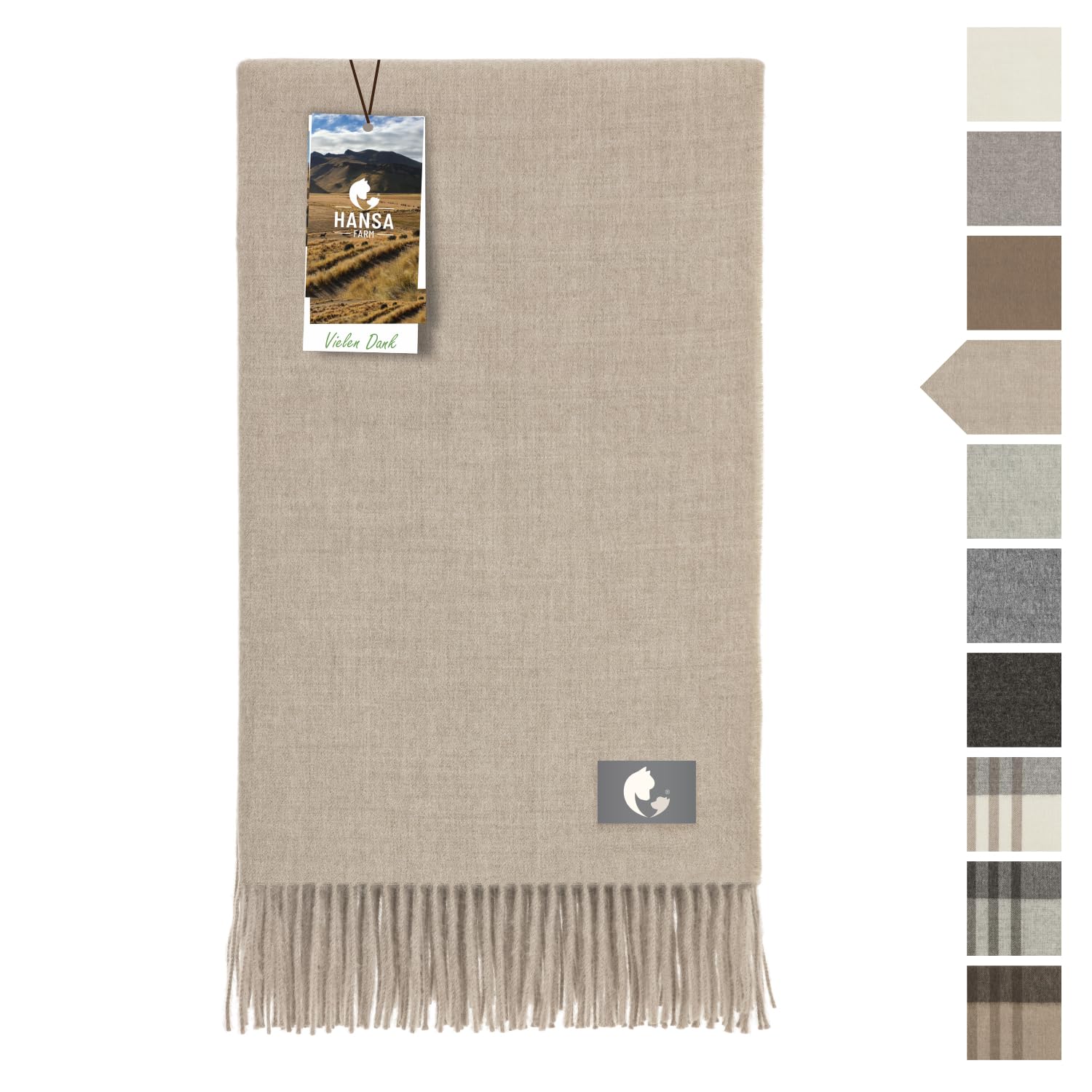 Hansa-farm Coperta di Alpaca 200x130 cm, Beige/Crema