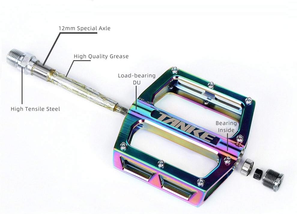 Nicolie Pedali Bici MTB Alluminio Anti-silp - Arcobaleno - immagine 3