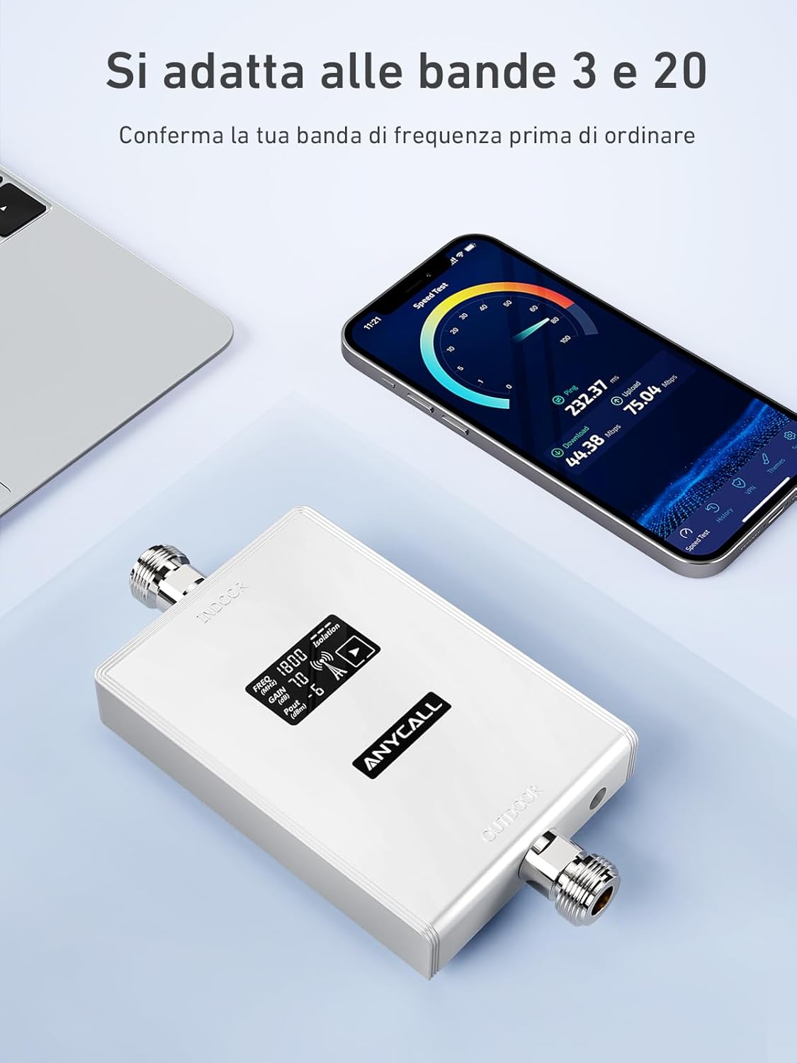 Anycall Amplificatore Segnale Cellulare Banda 3 e 20 - immagine 2