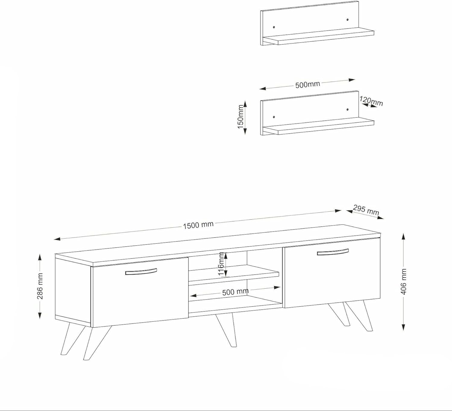 Dmora Parete Attrezzata Aegir Noce e Grigio - immagine 2