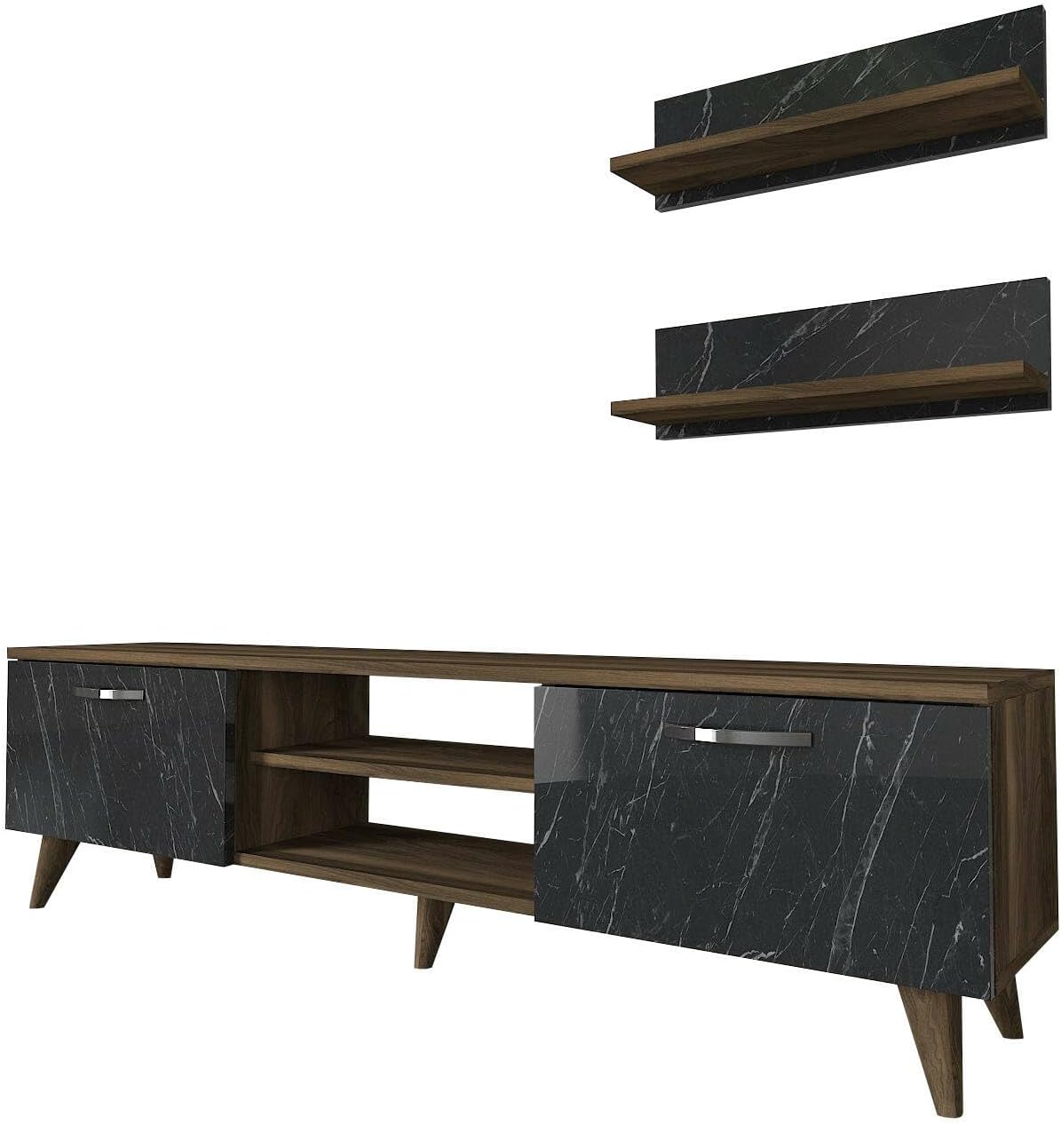 Dmora Parete Attrezzata Aegir Noce e Grigio - immagine 4