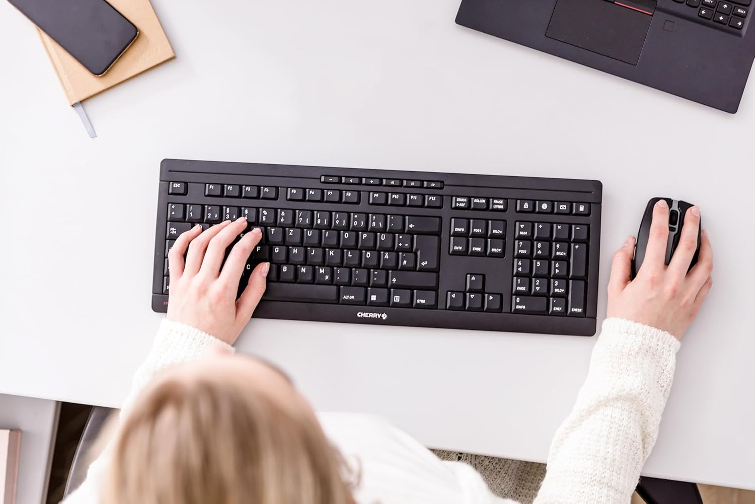 Cherry STREAM DESKTOP RECHARGE - Set Tastiera e Mouse Wireless, Nero - immagine 2