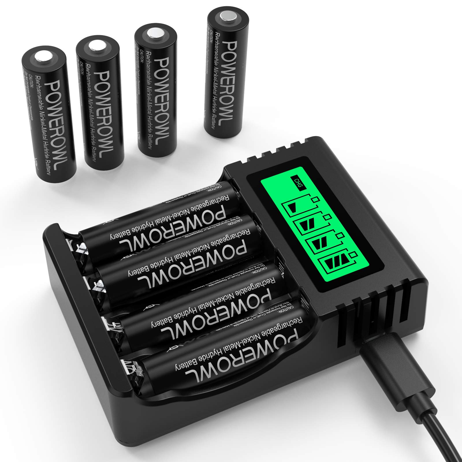 Powerowl Batterie Ricaricabili AA 2800mAh NiMH 8pz