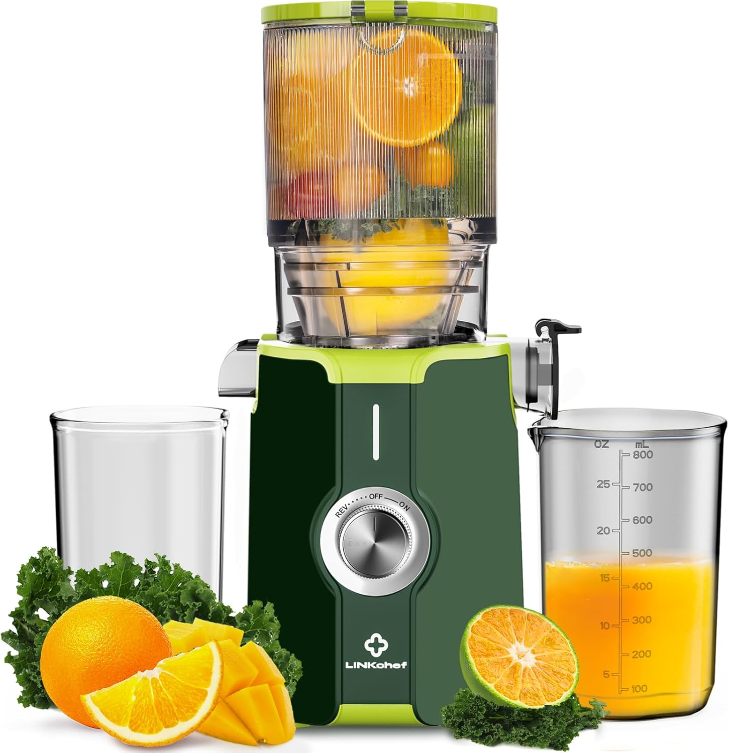 Linkchef Estrattore di Succo a Freddo 200W 1.2L, Verde - immagine 1