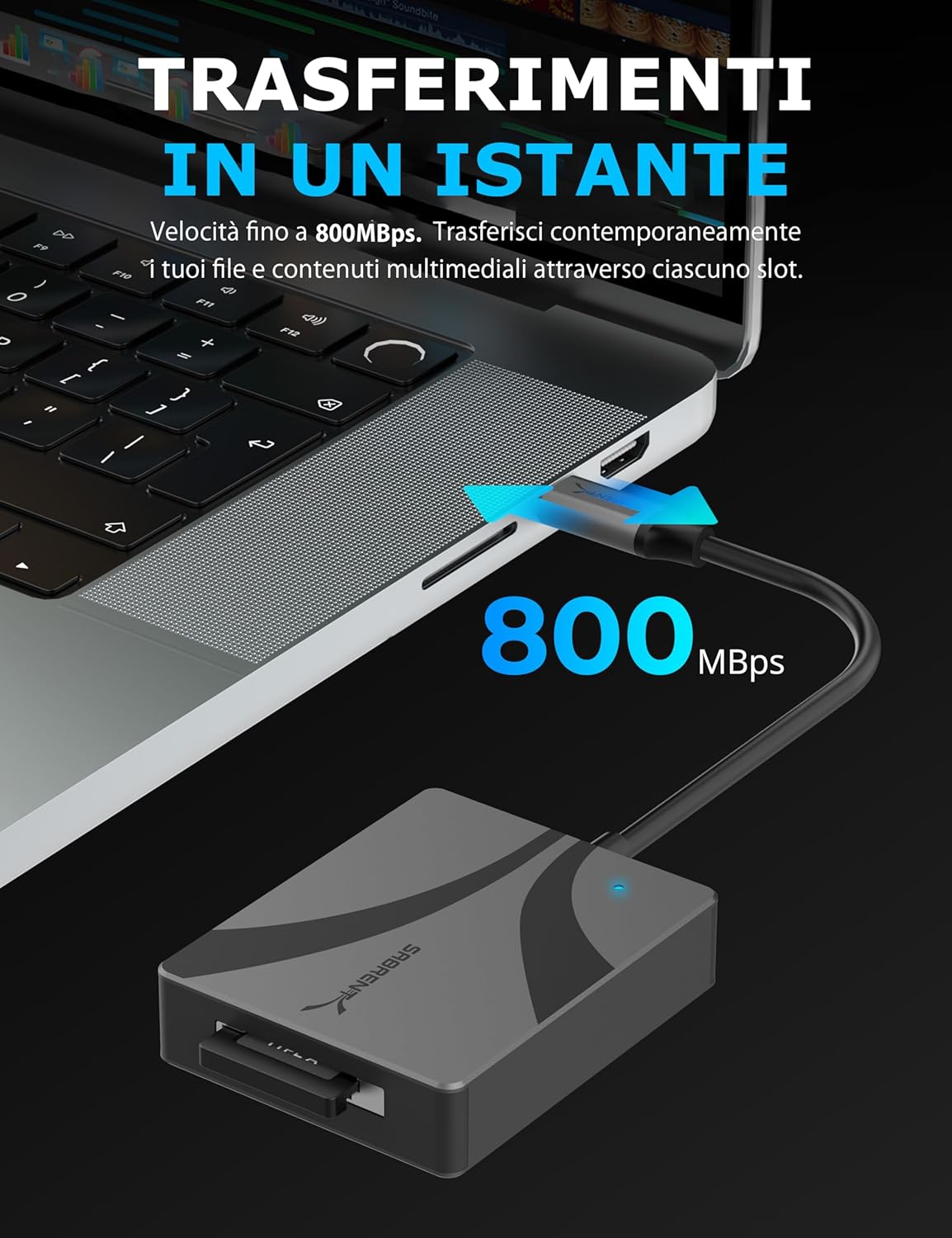 Sabrent Lettore di Schede CFexpress Tipo A USB-C - immagine 3
