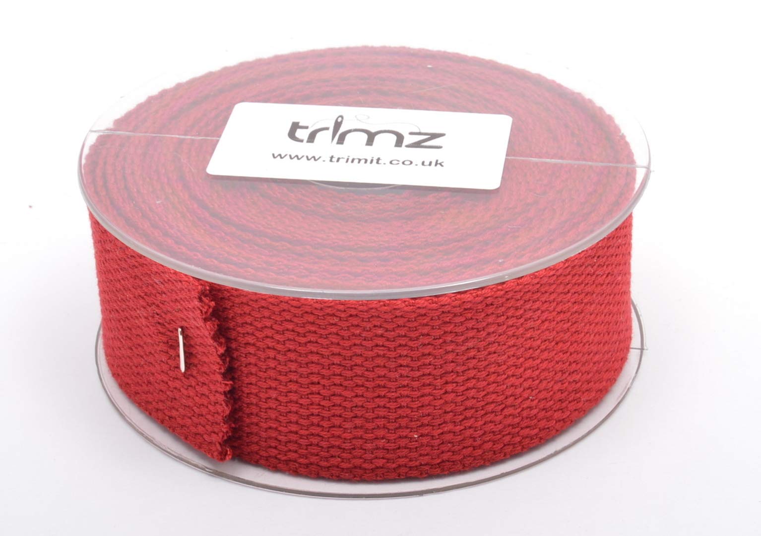 Trimz Fettuccia in cotone, rosso scuro, 40 mm x 5 m