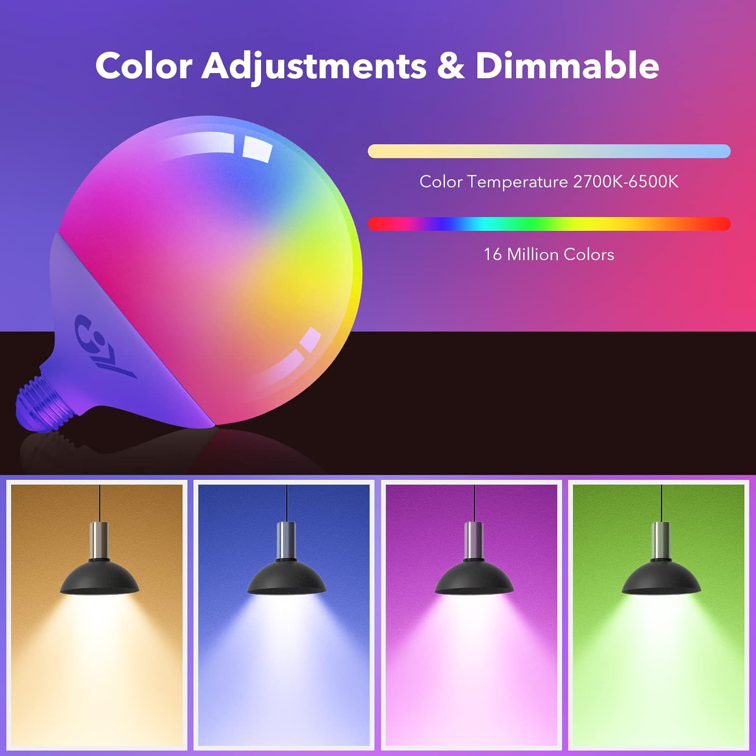 Gy Lampadina WiFi Smart Globo LED E27 23W - immagine 4