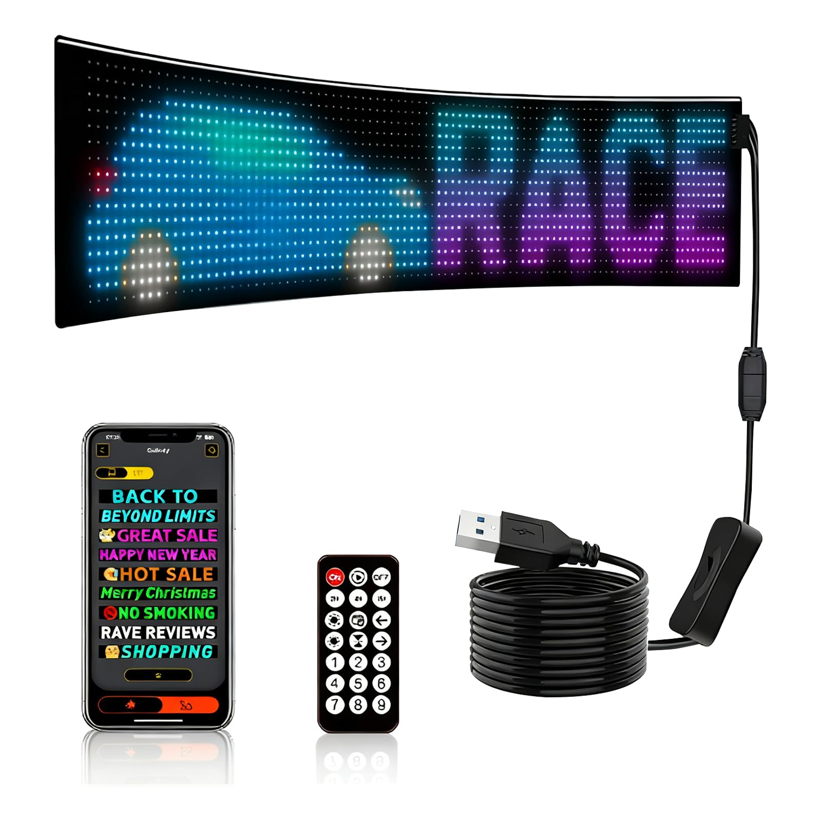 Pannello LED Flessibile 19,2x89,8 cm Programmabile