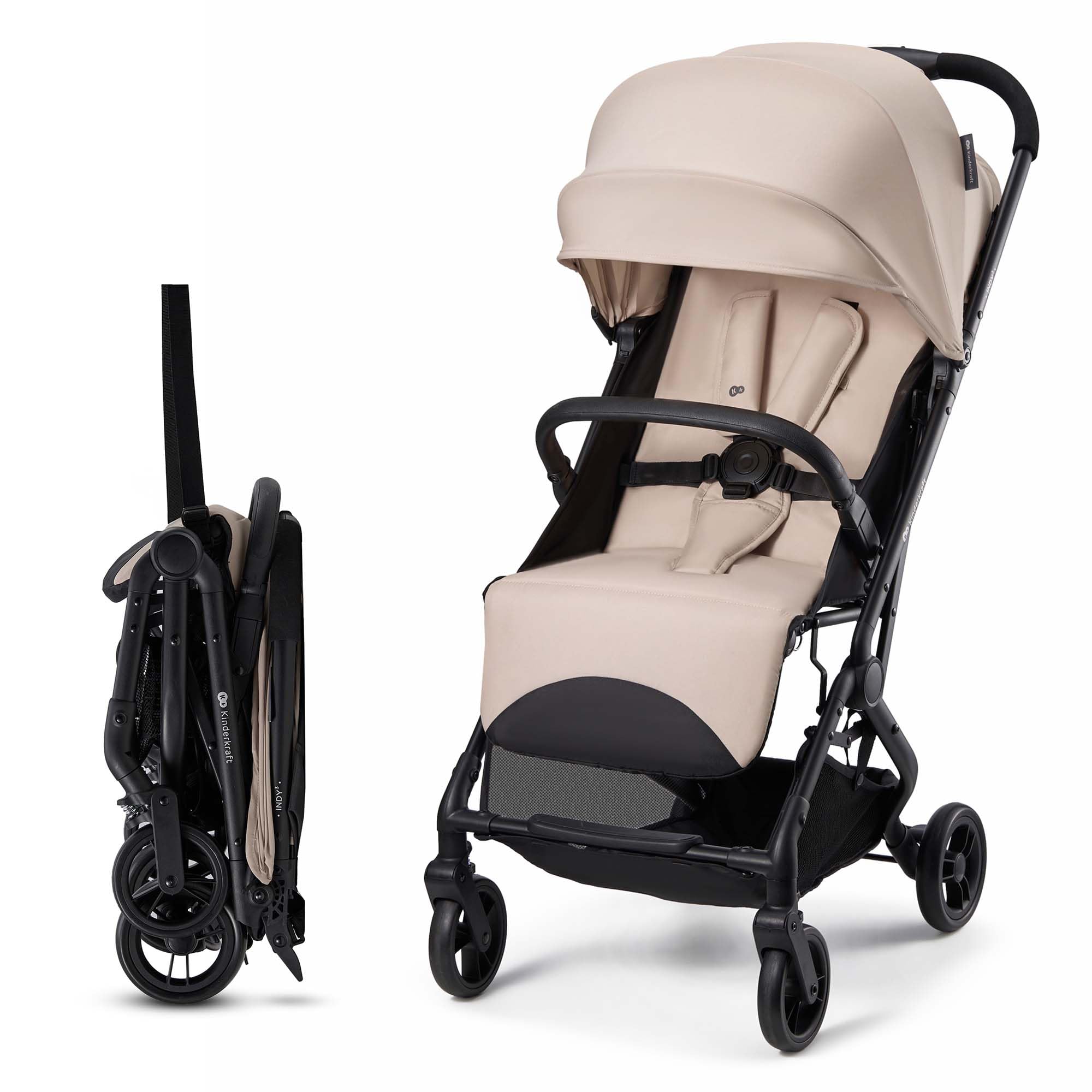 Kinderkraft INDY 3 Passeggino Leggero e Compatto, Beige