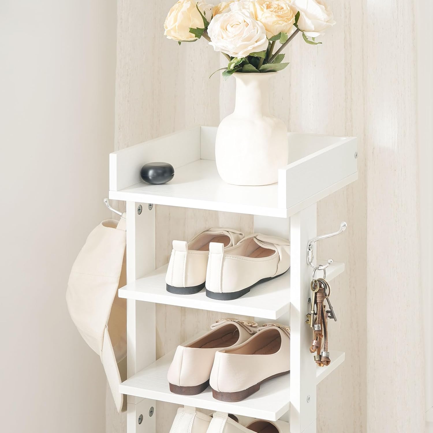 Hoobro Scarpiera Stretta a 7 Ripiani, Bianca - immagine 5