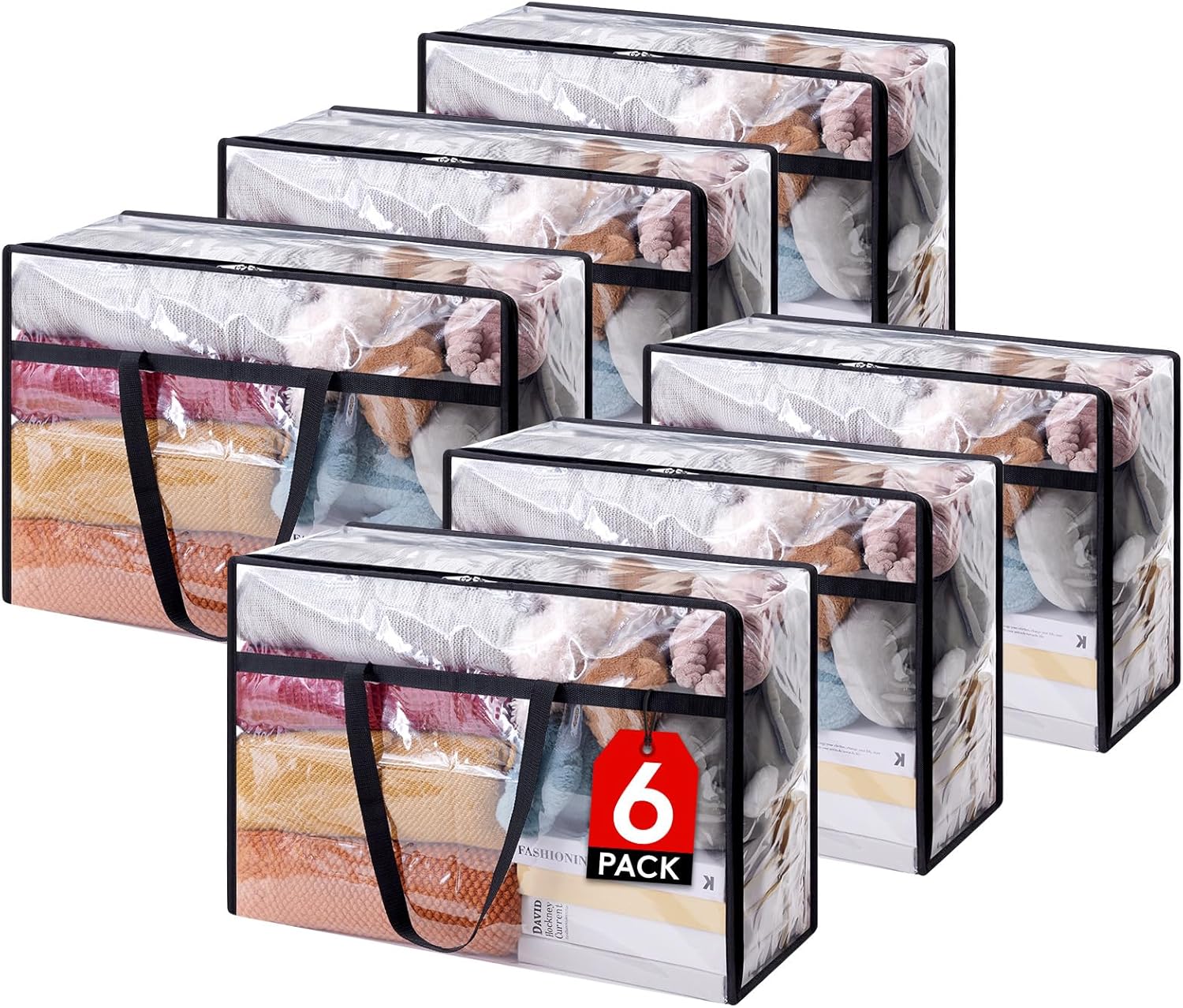 Lifewit 6 Scatole Trasparenti 60L per Vestiti