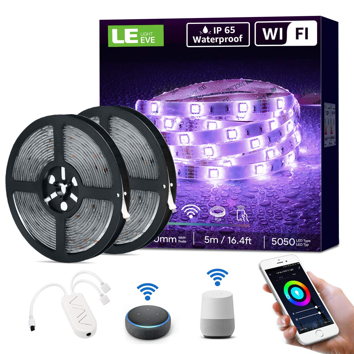 LE Striscia LED Esterno Impermeabile Alexa 10M