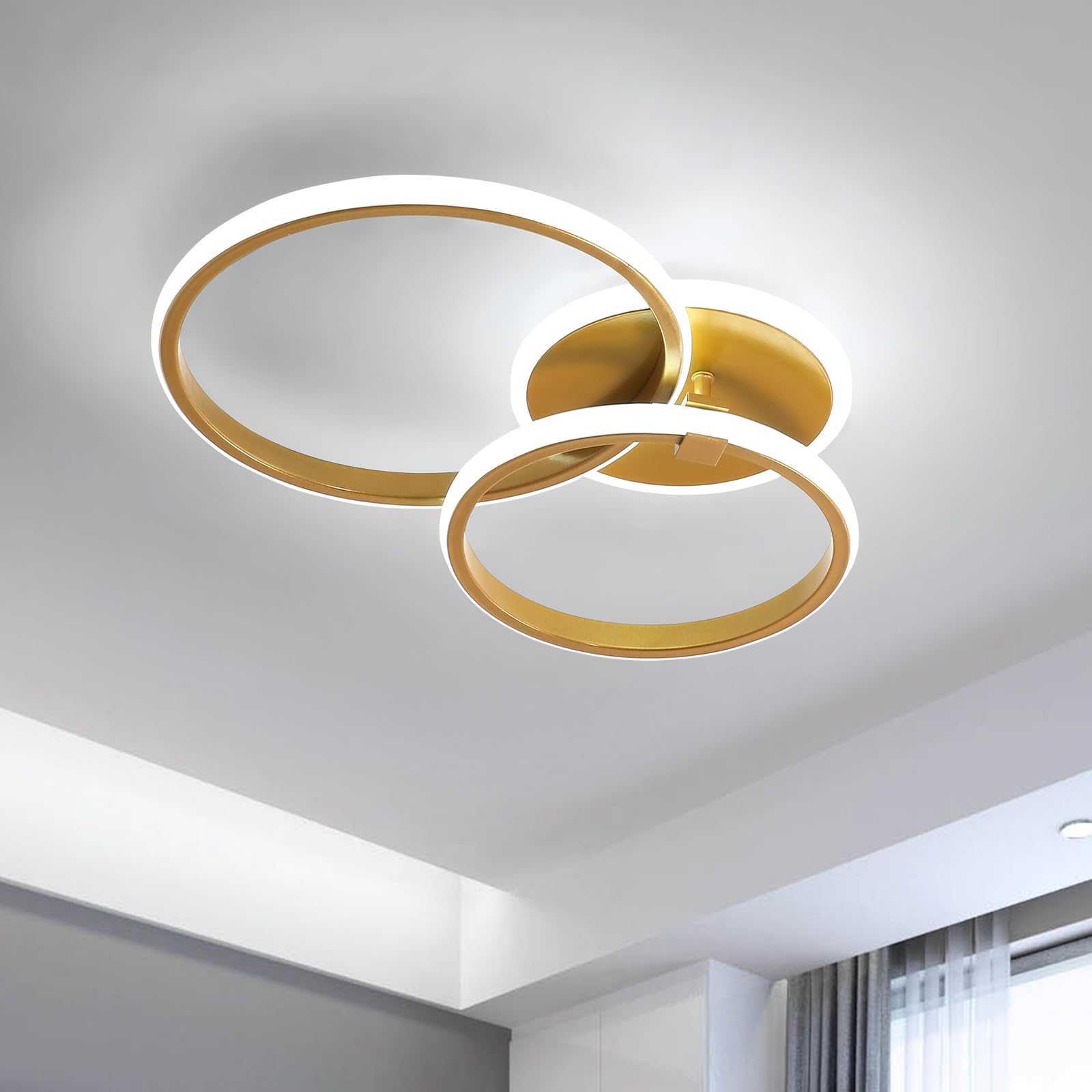 Delipop Plafoniera Led Soffitto Moderna Rotonda 42W Oro