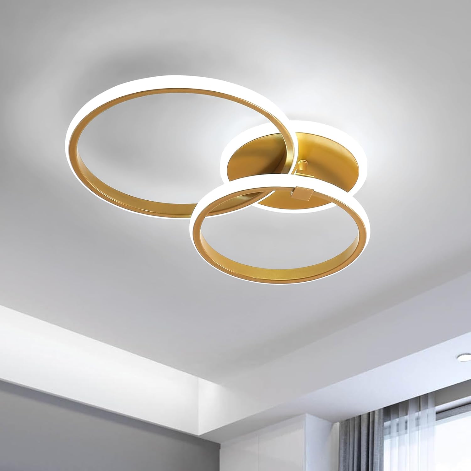 Delipop Plafoniera Led Soffitto Moderna Rotonda 42W Oro - immagine 1