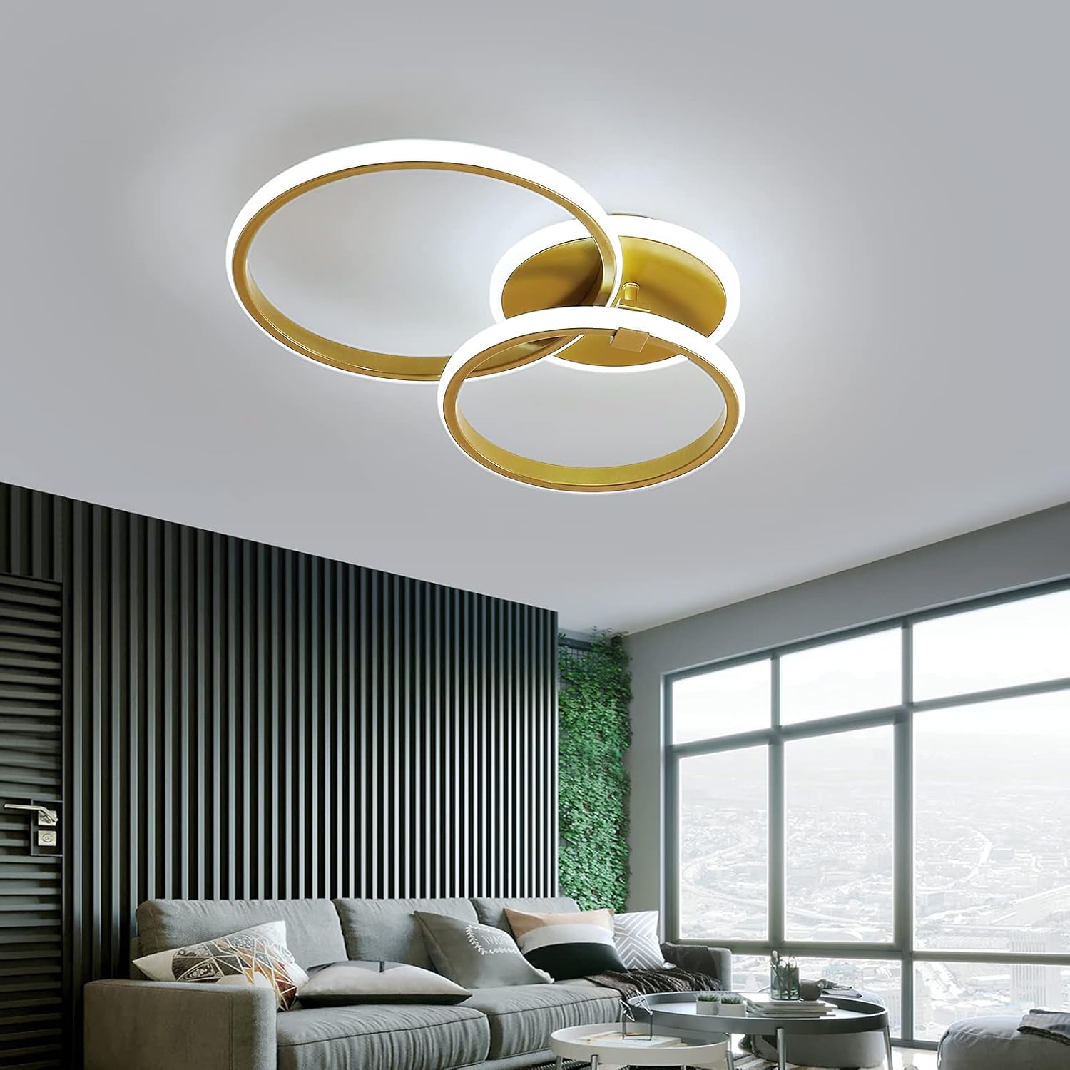 Delipop Plafoniera Led Soffitto Moderna Rotonda 42W Oro - immagine 2