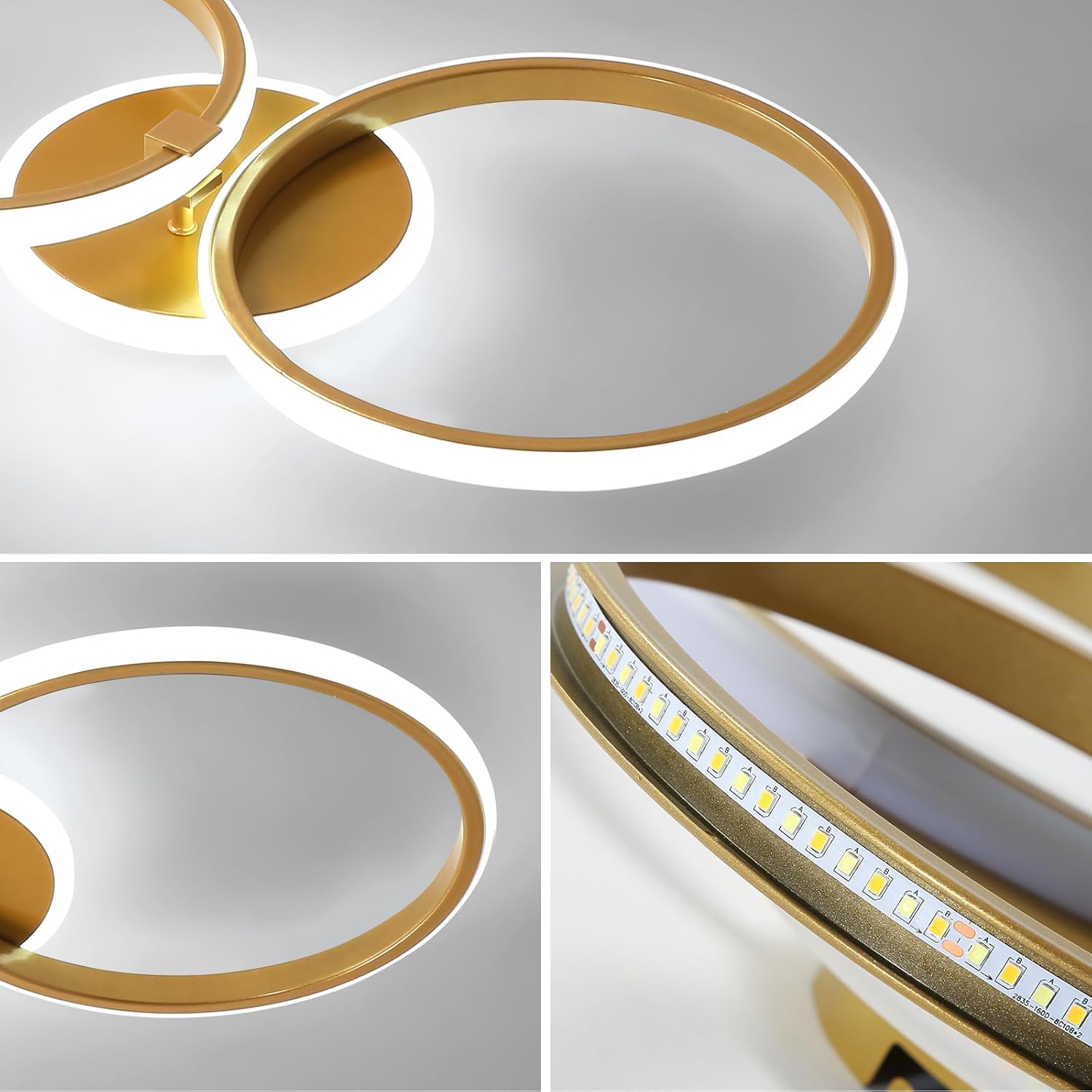 Delipop Plafoniera Led Soffitto Moderna Rotonda 42W Oro - immagine 4