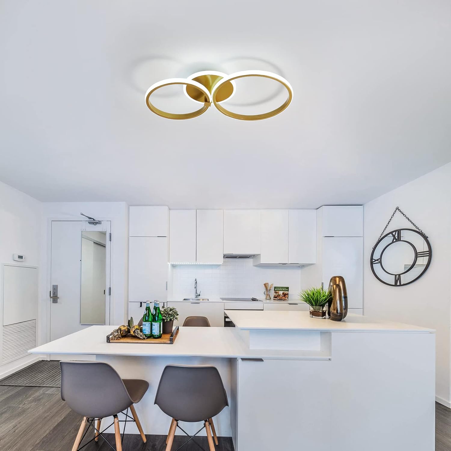 Delipop Plafoniera Led Soffitto Moderna Rotonda 42W Oro - immagine 6