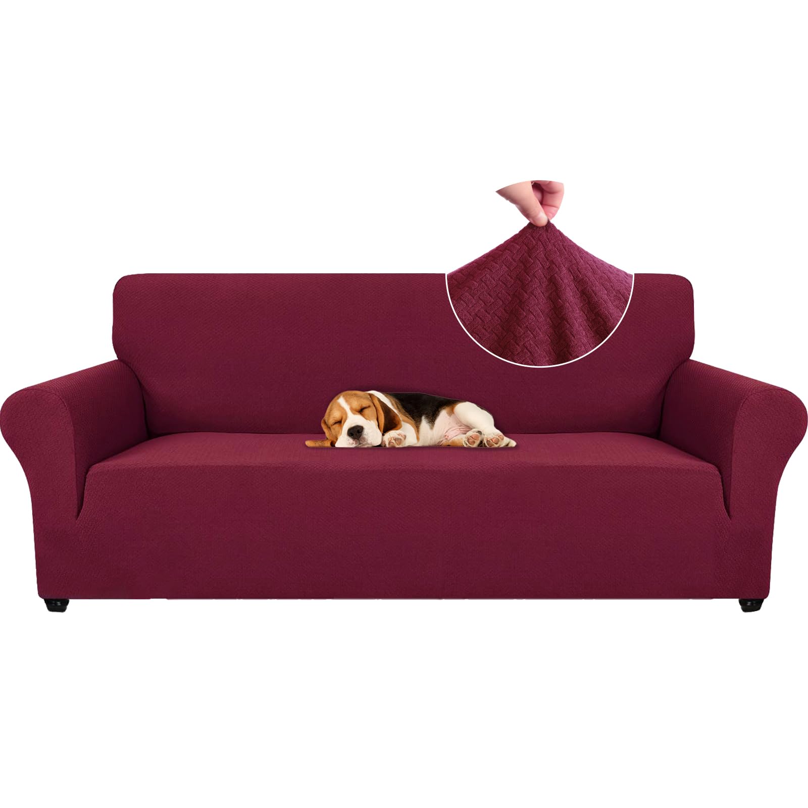 Ystyle Copridivano Elasticizzato 3 Posti Bordeaux