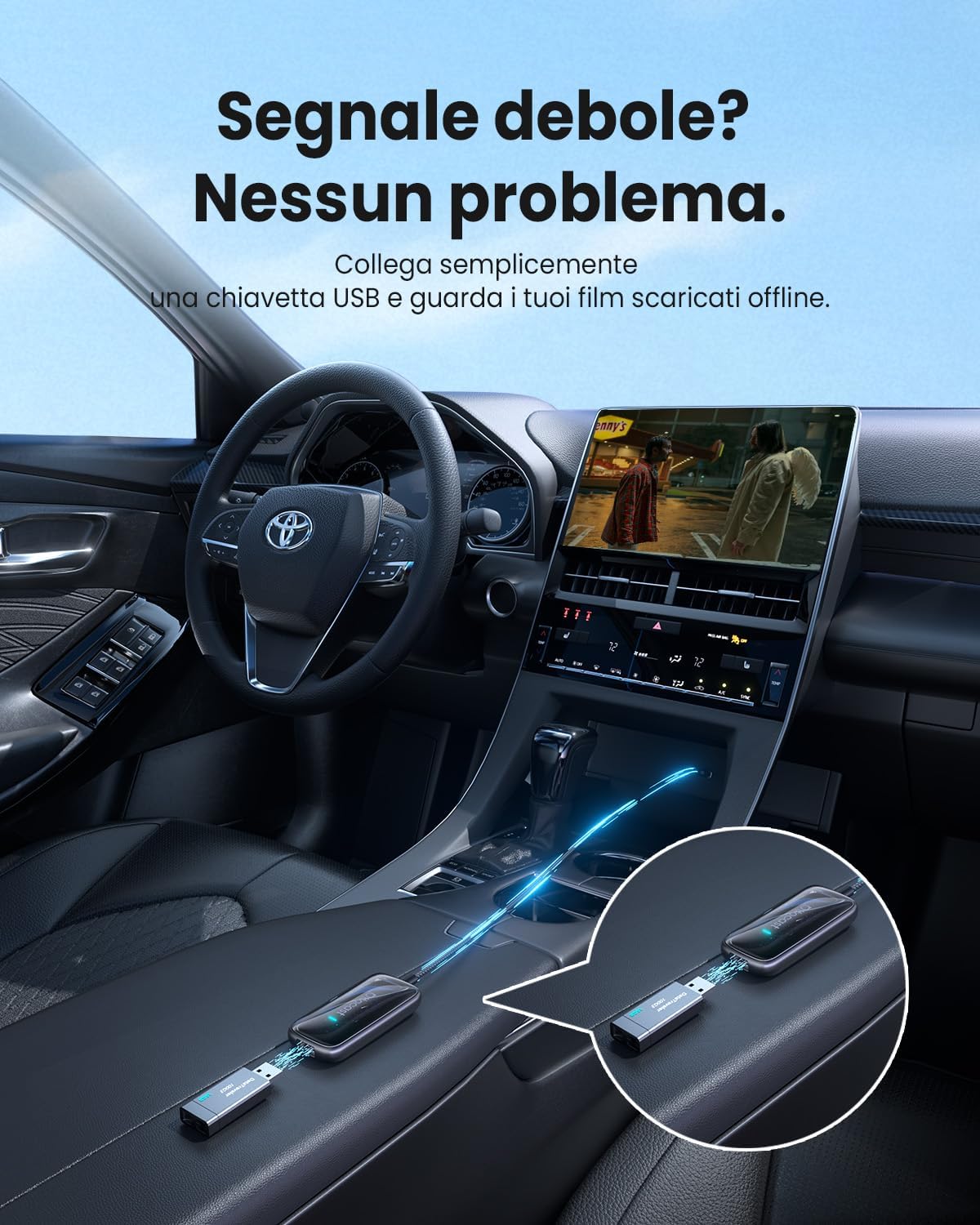 Ottocast Play2Video Ultra - Adattatore CarPlay e Android Auto Wireless - immagine 5