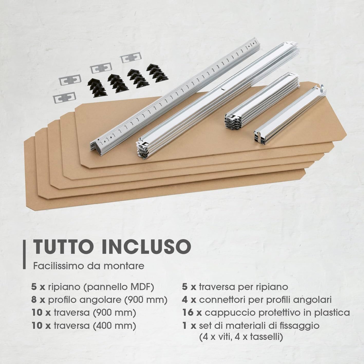 Easymaxx Scaffale Metallo Carichi Pesanti 180x90x40 cm - immagine 6