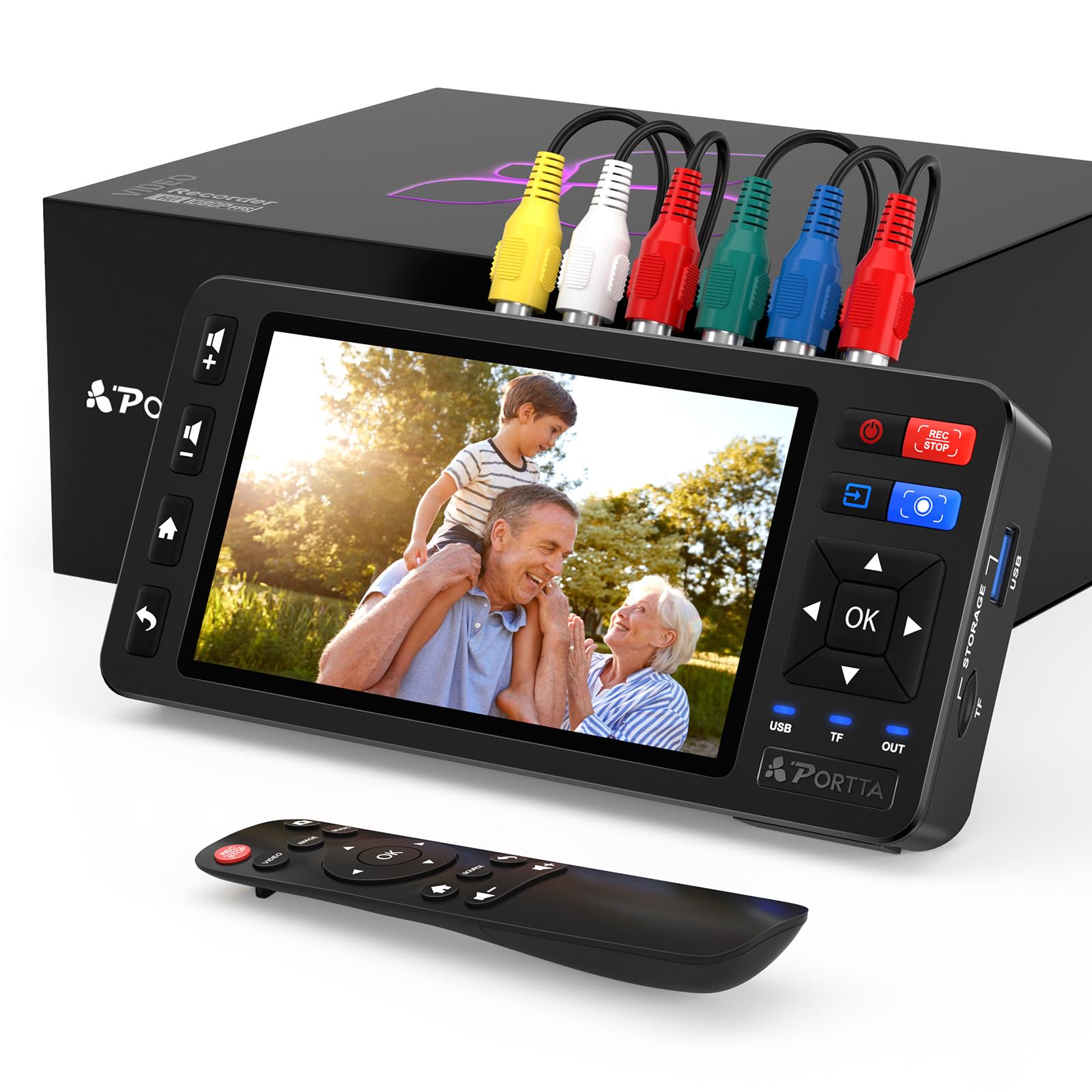 Portta Convertitore VHS a Digitale con Schermo HD 5"