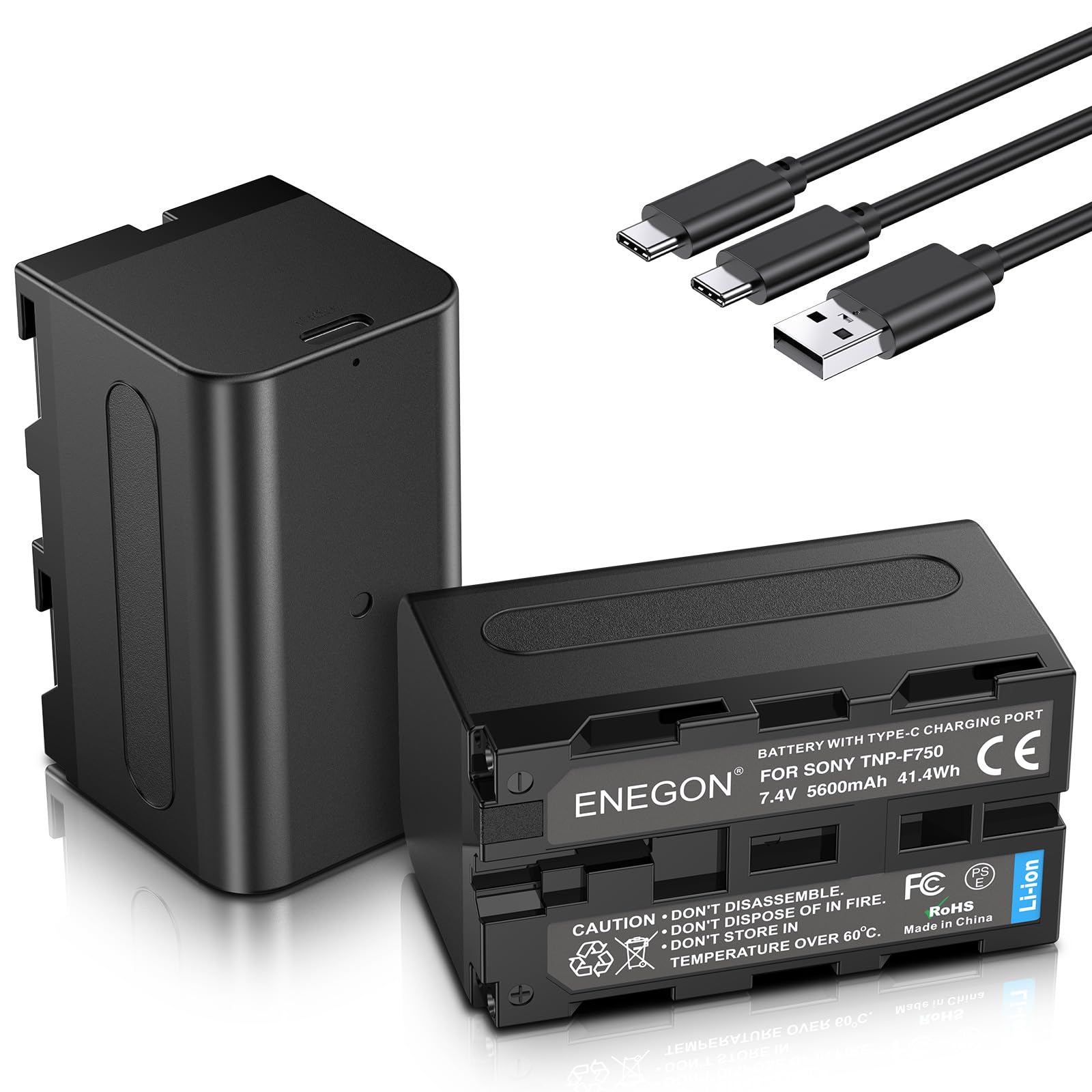 Enegon NP-F750 5600mAh Batteria Ricambio USB-C
