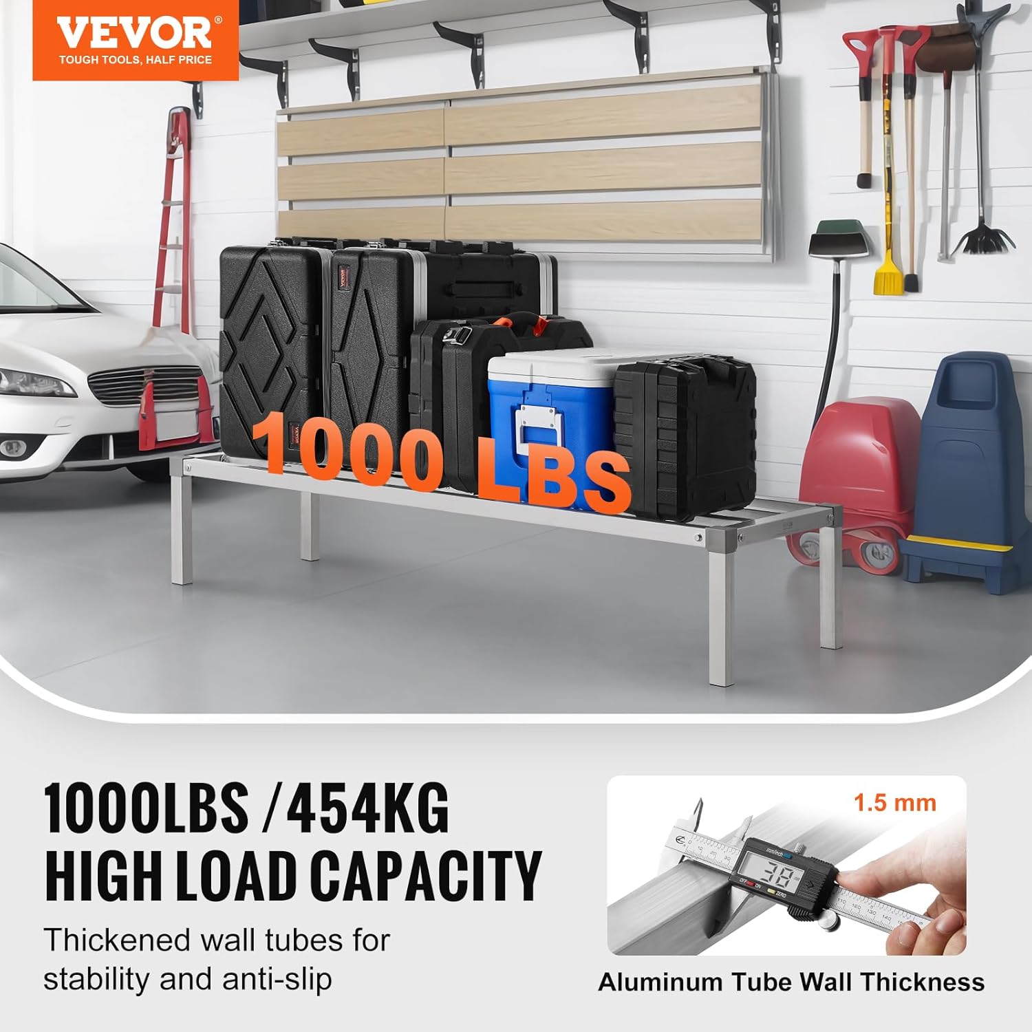 VEVOR Scaffale a Cuneo in Alluminio 152,4x50,8x30,5 cm - immagine 2