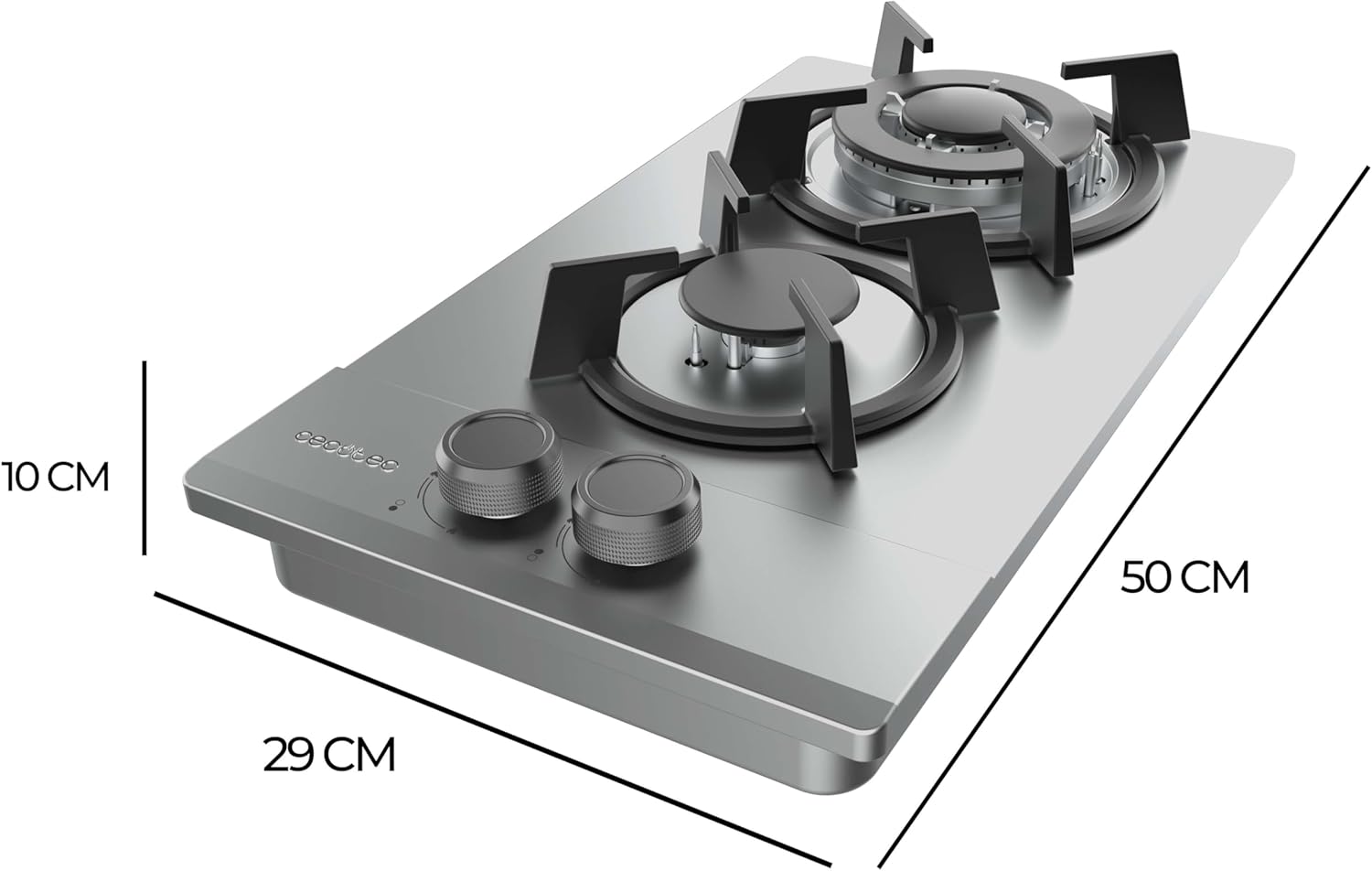 Cecotec Bolero Squad G 2200S Inox - Piano Cottura Gas 2 Fuochi - immagine 2