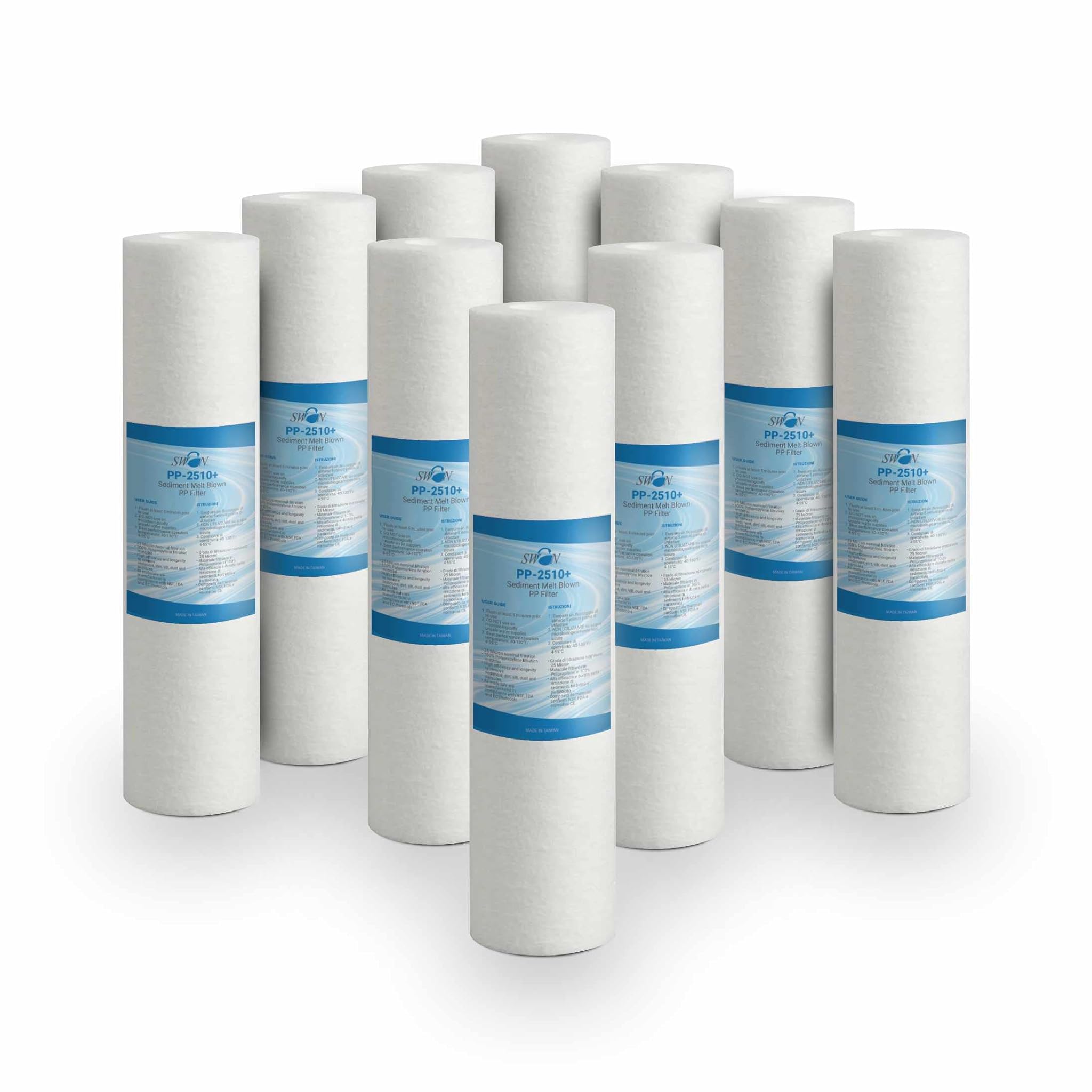 Bellerofonte Filtro Sedimenti 10 Pollici 25 Micron, 10pz