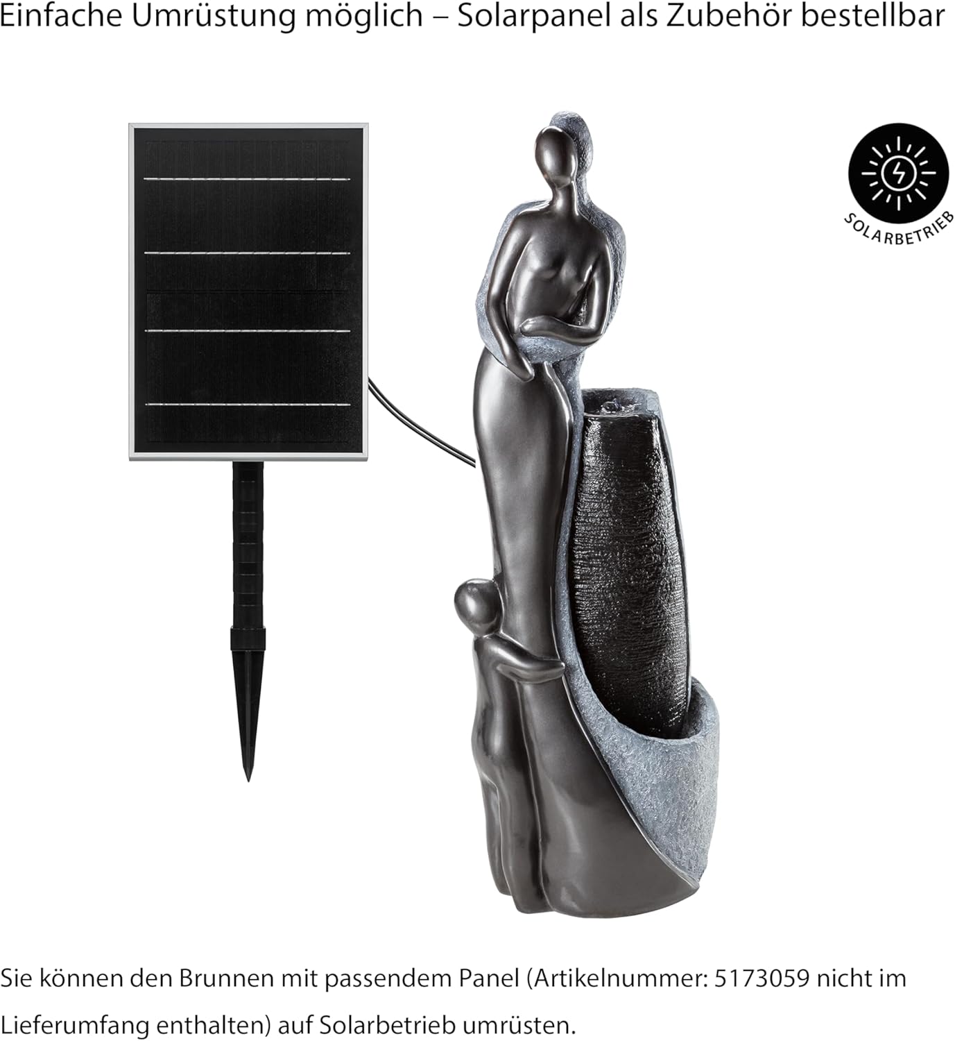 Dehner Fontana da Giardino Family con LED, Grigio - immagine 7