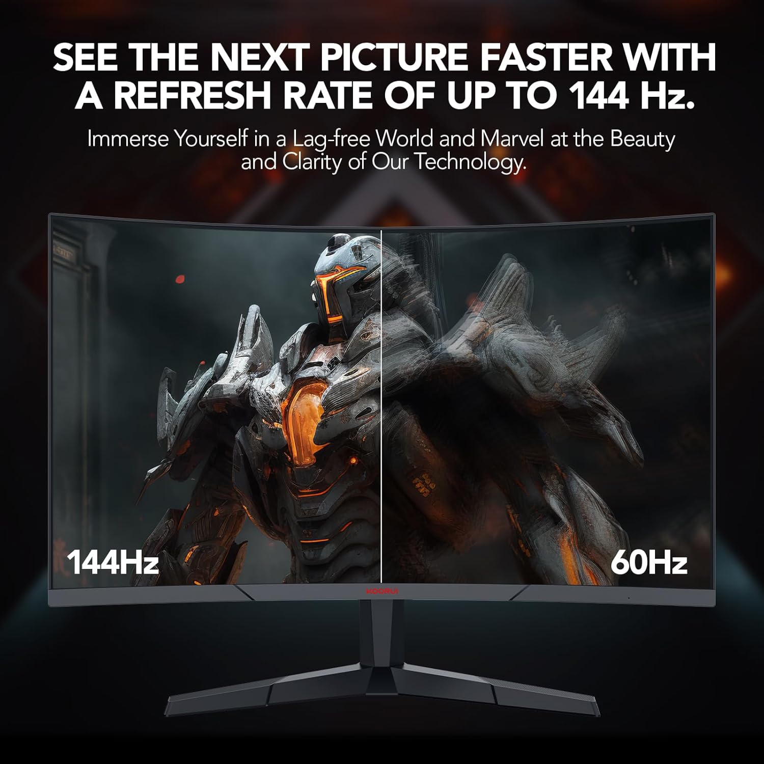 Koorui Monitor Gaming Curvo 27" QHD 144Hz 1ms - immagine 2