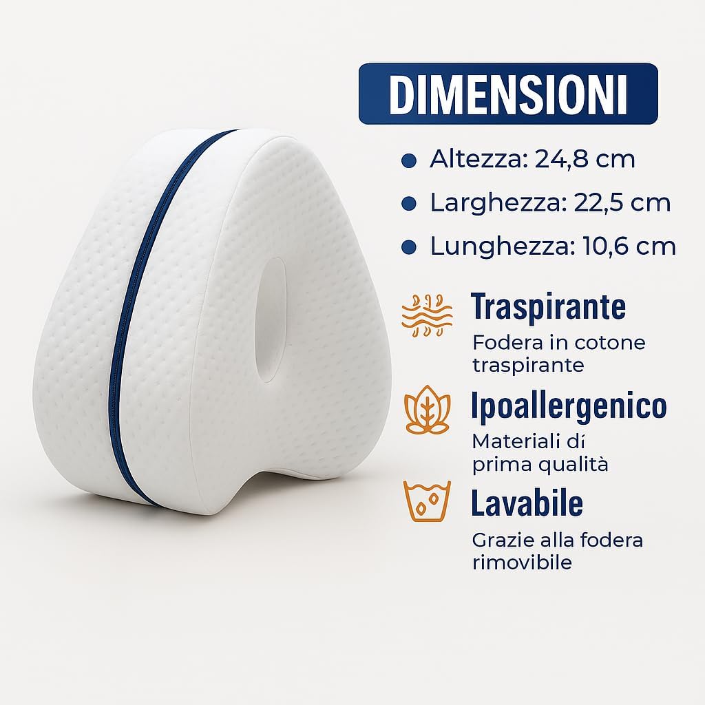 Cuscino Ginocchia Ortopedico in Memory Foam - immagine 8