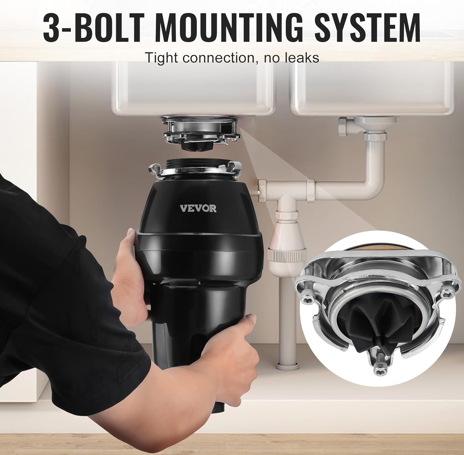 VEVOR Tritarifiuti per Lavello Cucina 0,559 kW - immagine 5