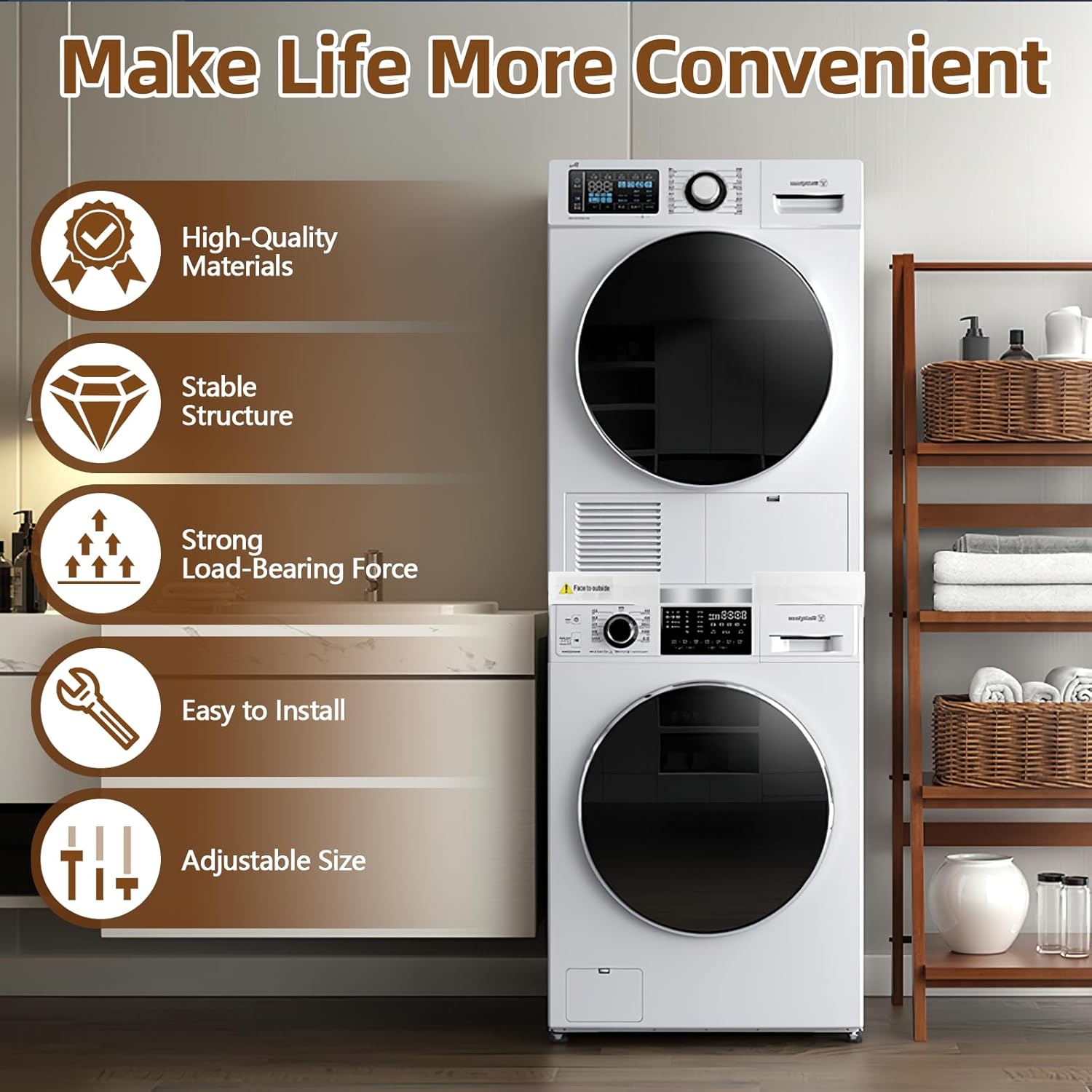 Kit Sovrapposizione Universale Lavatrice e Asciugatrice - immagine 4