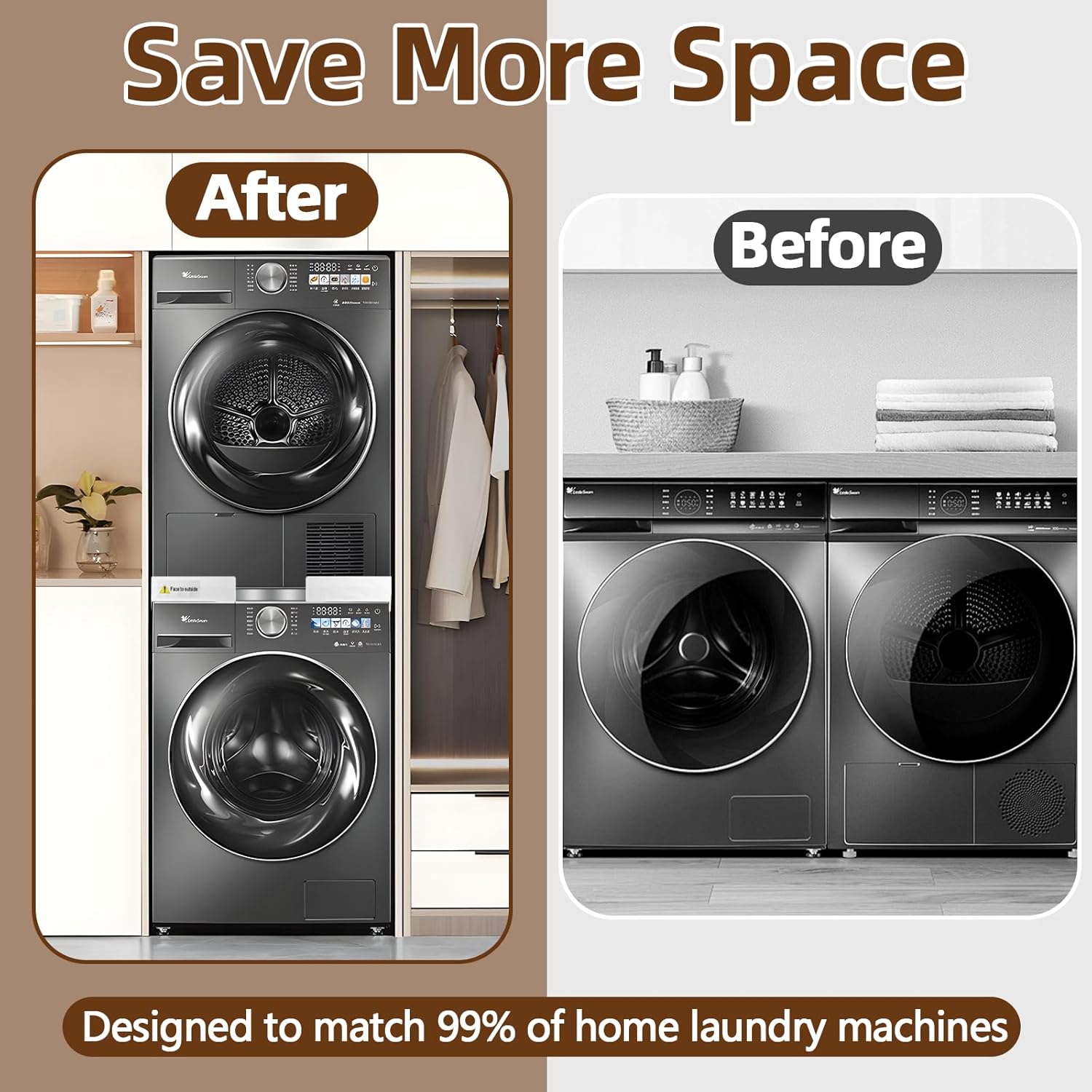 Kit Sovrapposizione Universale Lavatrice e Asciugatrice - immagine 6