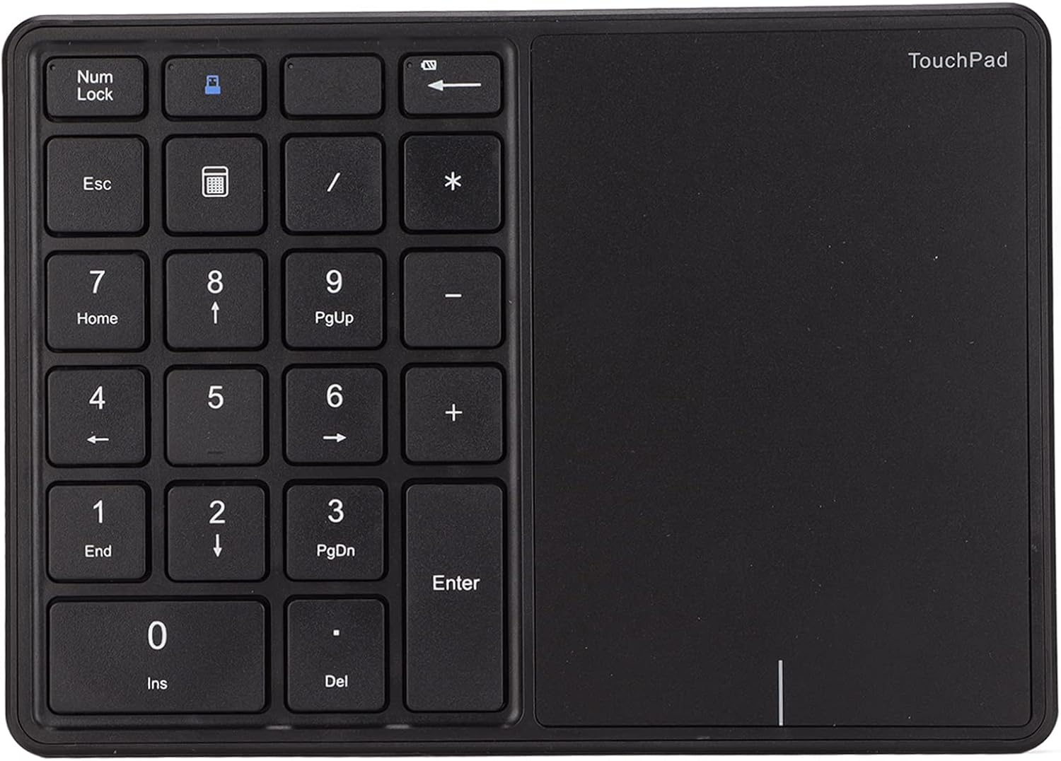 Tastierino Numerico Wireless con Touchpad, Nero - immagine 1