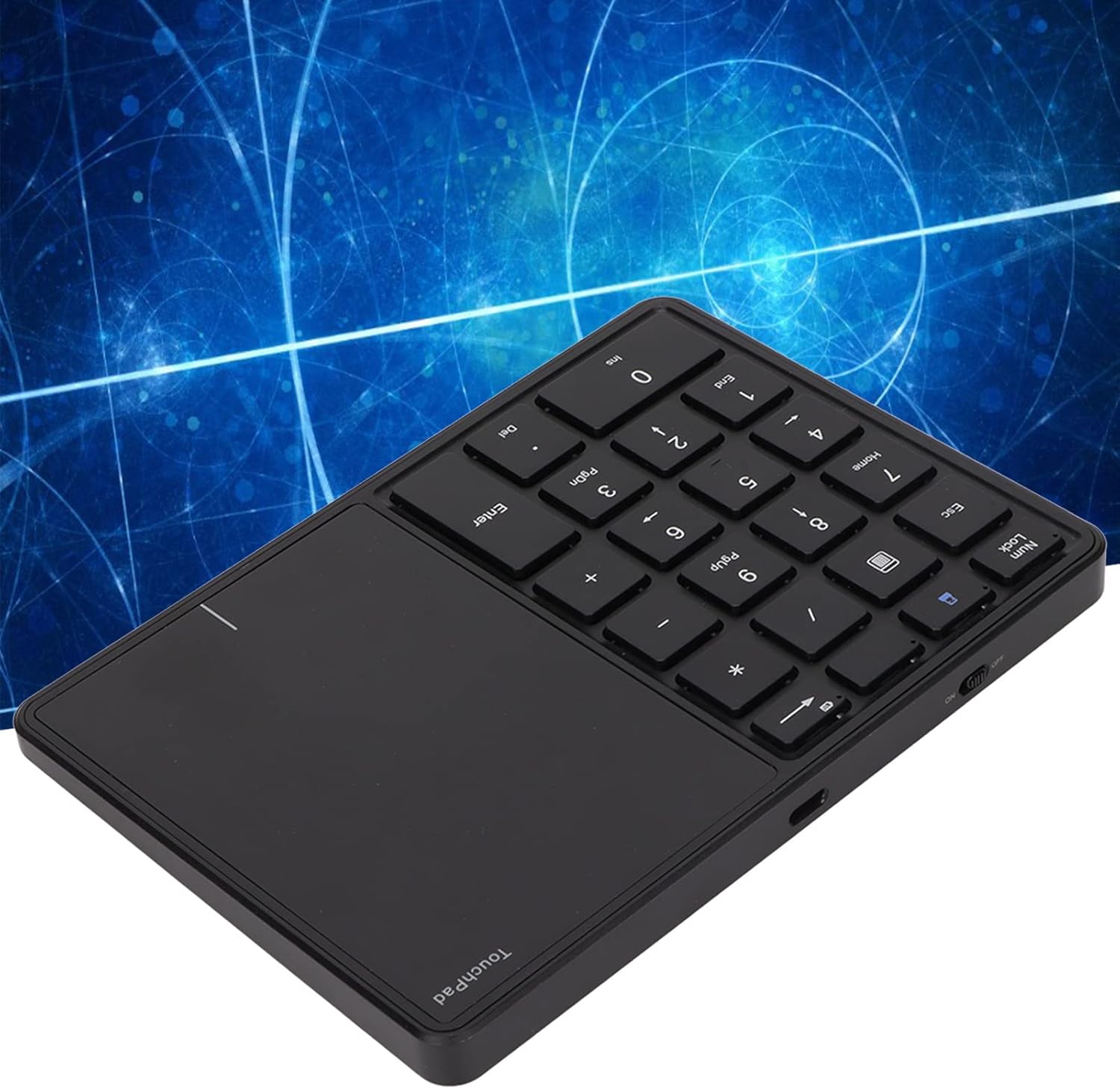 Tastierino Numerico Wireless con Touchpad, Nero - immagine 4