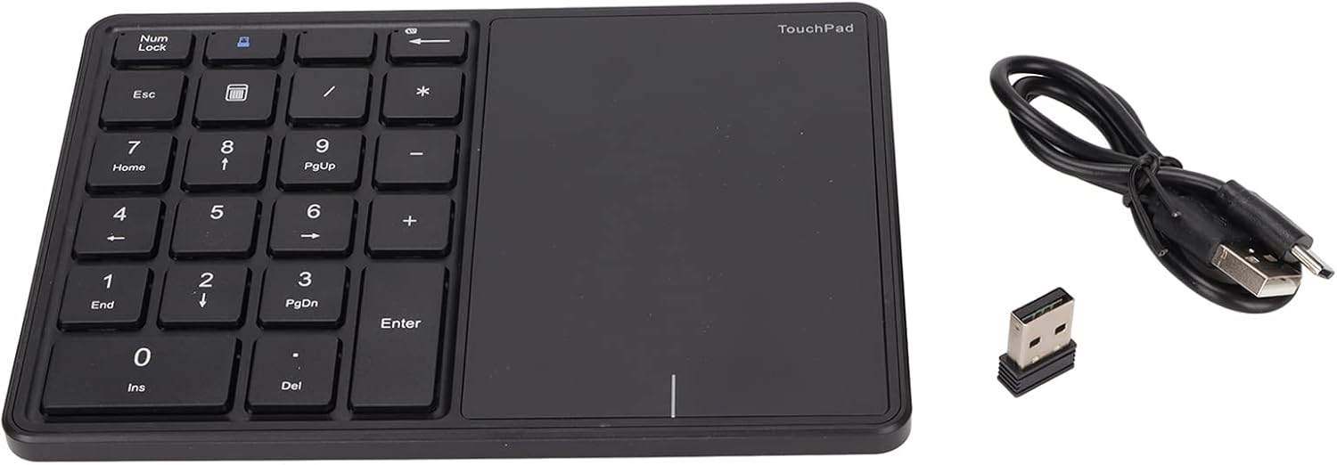 Tastierino Numerico Wireless con Touchpad, Nero - immagine 5