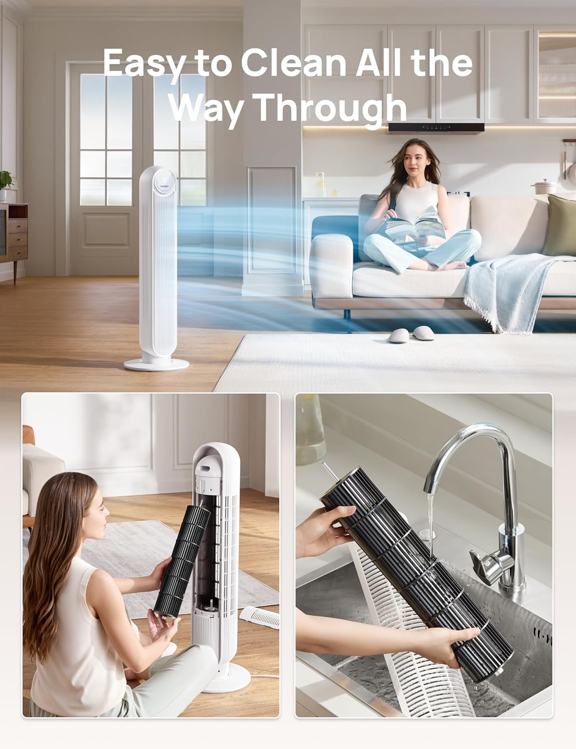 Dreo Nomad One Tower Fan con Telecomando, White - immagine 6