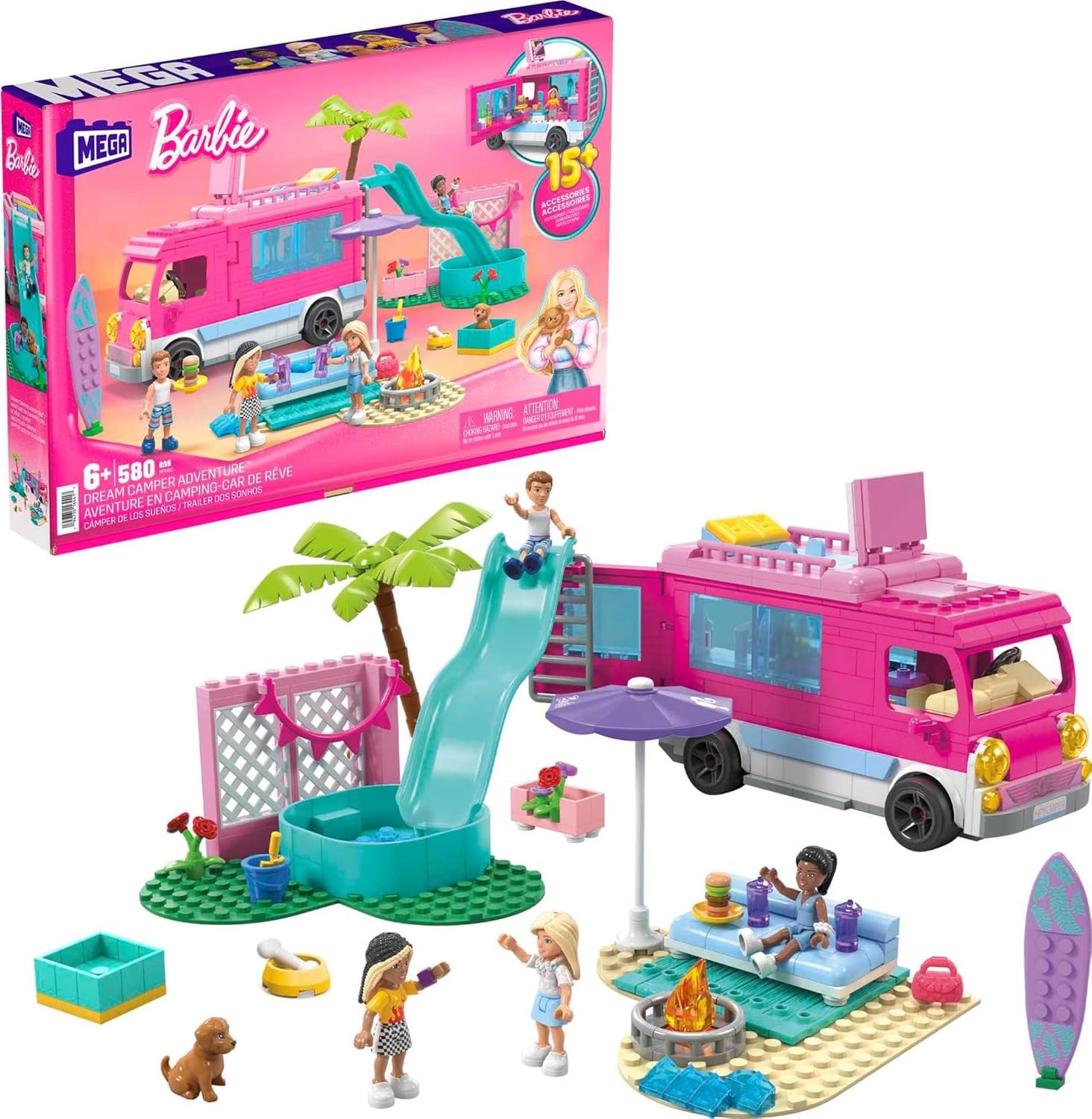 MEGA Barbie - Camper dei Sogni - Playset 580 pezzi - immagine 1