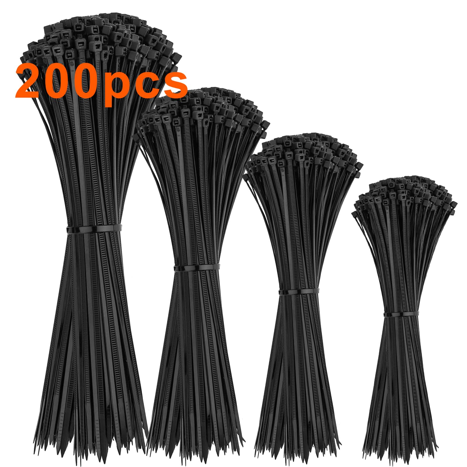200 Pezzi Fascette Plastica per Cable Management