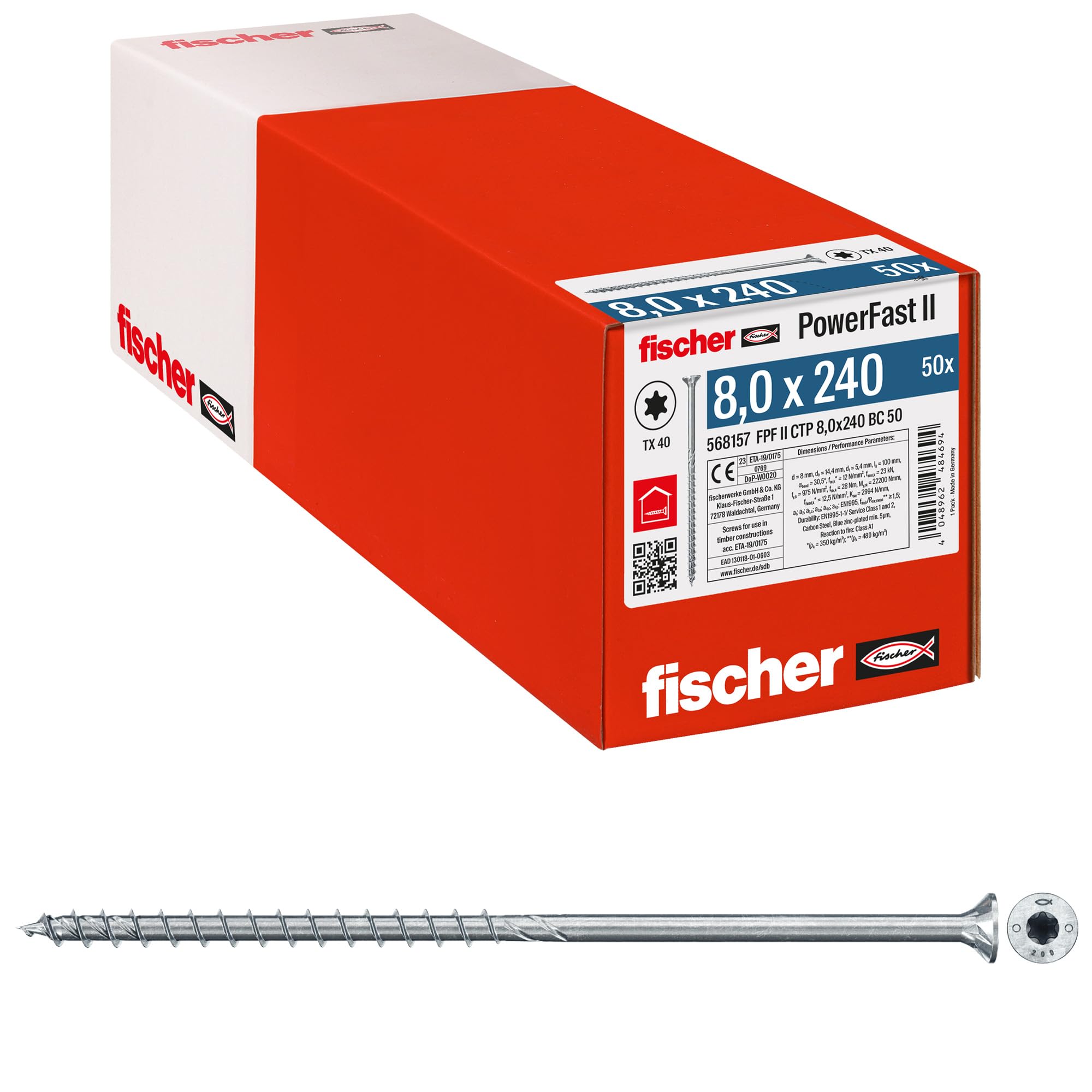 fischer Viti PowerFast FPF II CTP 8.0x240 - 50 Pz