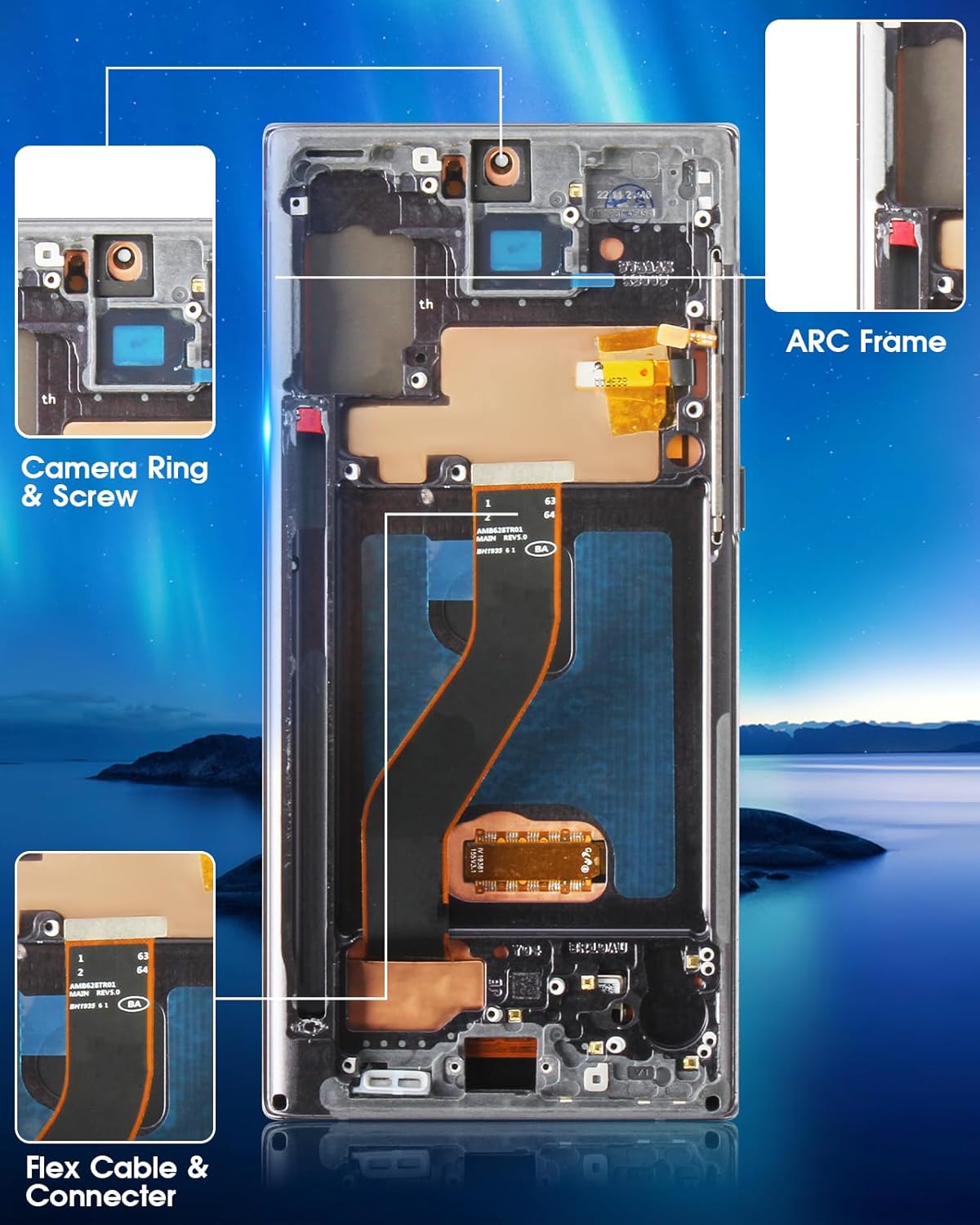 TFT per Samsung Galaxy Note 10 - Schermo LCD Nero - immagine 7