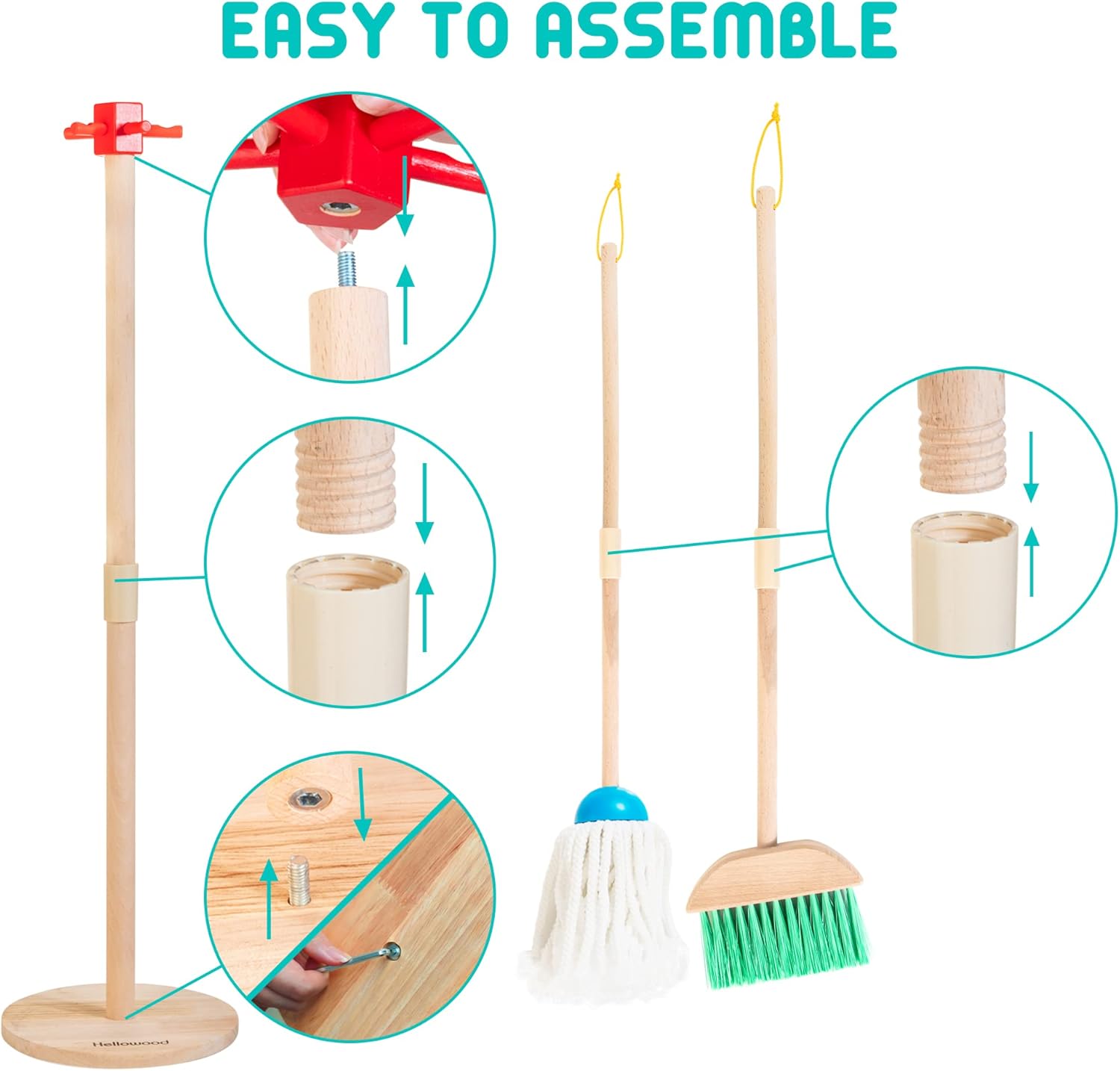 Set Pulizia in Legno per Bambini - 8 Pezzi - immagine 4