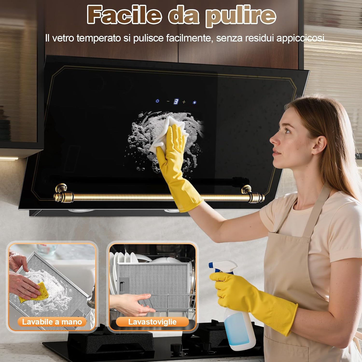 Sndoas Cappa Aspirante Inclinata 60 cm, Classe A+++ - immagine 8